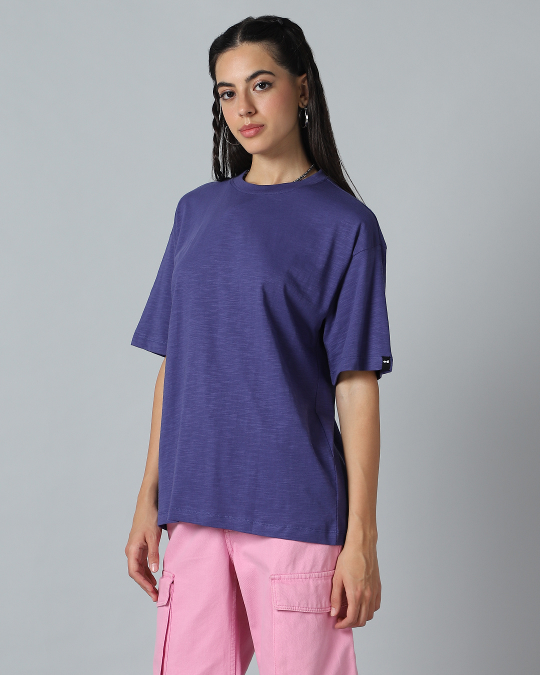 Shop Women's Skipper Blue Oversized T-shirt-Back
