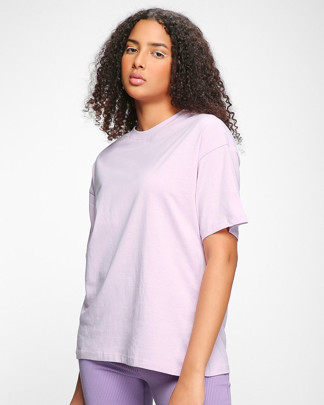 Shop Pack of 2 Women's Brown & Purple Oversized T-shirt-Back