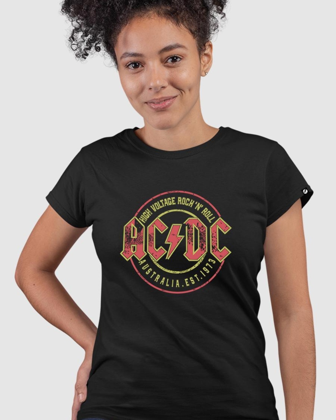 Buy Women's AC DC Black Graphic Printed T-shirt Online at Bewakoof
