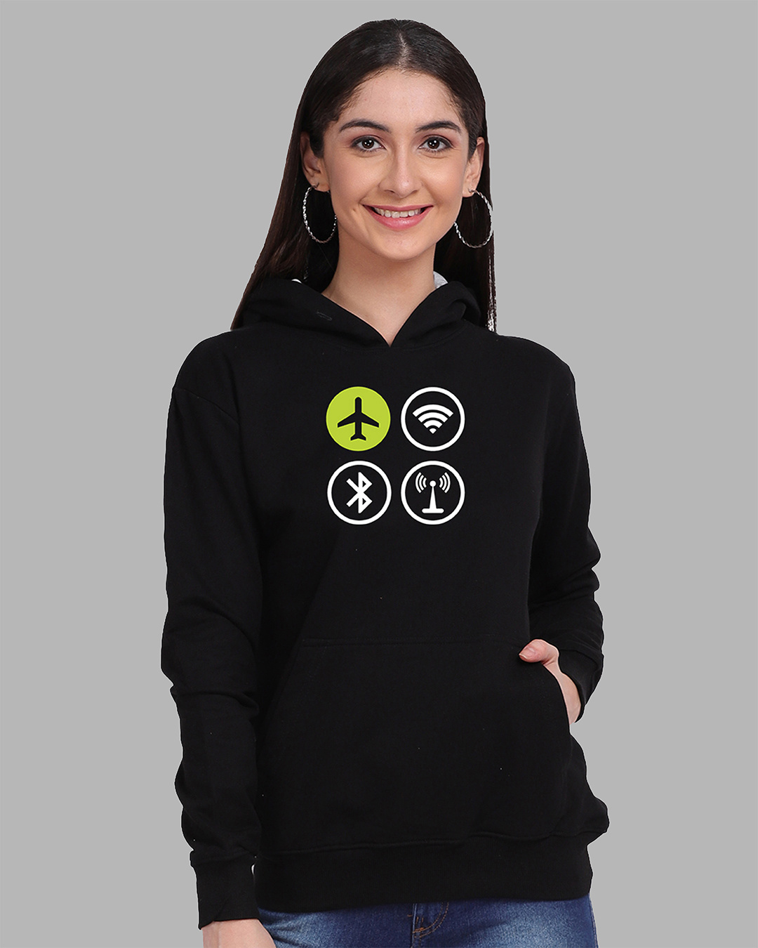 Buy Women's Airplane Mode Hoodie Online at Bewakoof