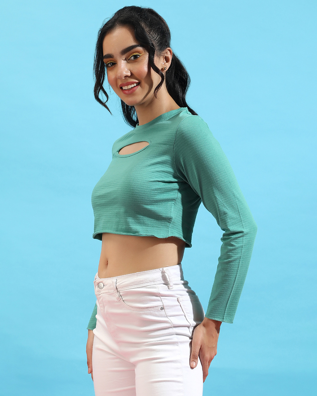 Buy Women's Aqua Green Short Top Online at Bewakoof