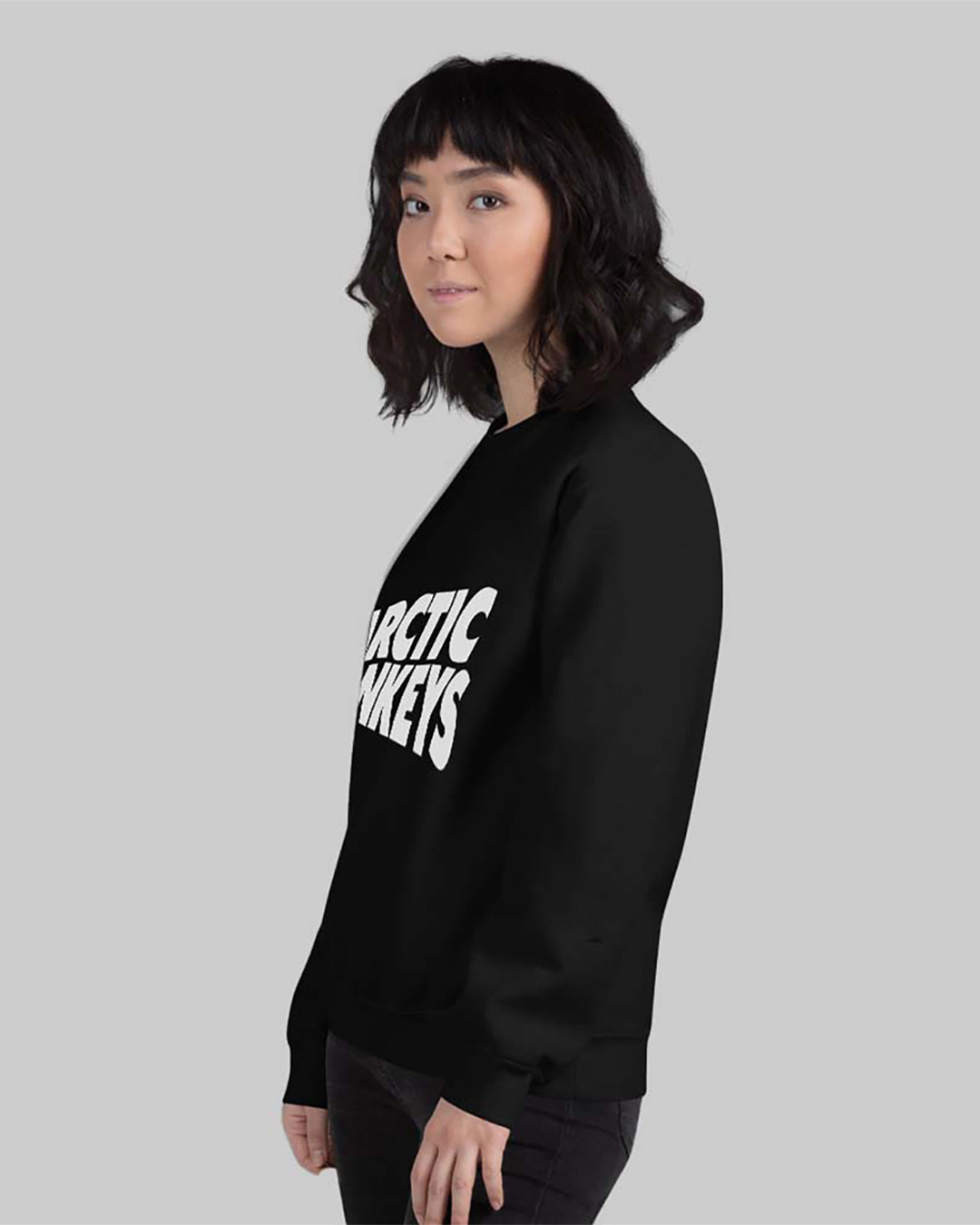 Shop Women's Black Arctic Monkeys Printed Regular Fit Sweatshirt-Back