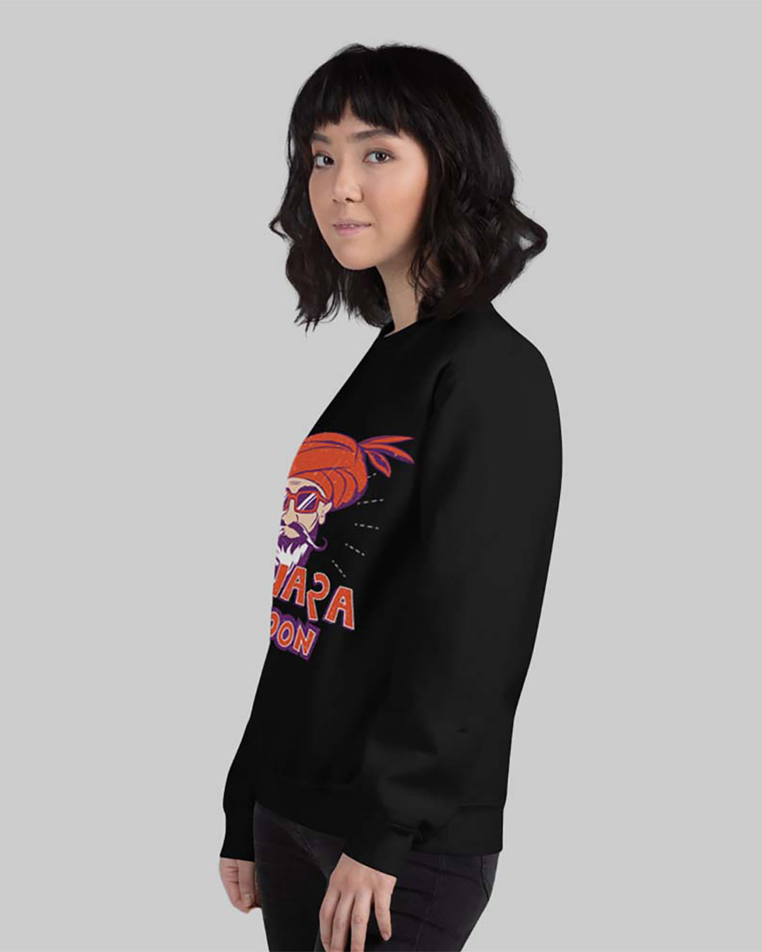Shop Women's Black Awara Hoon Printed Regular Fit Sweatshirt-Back