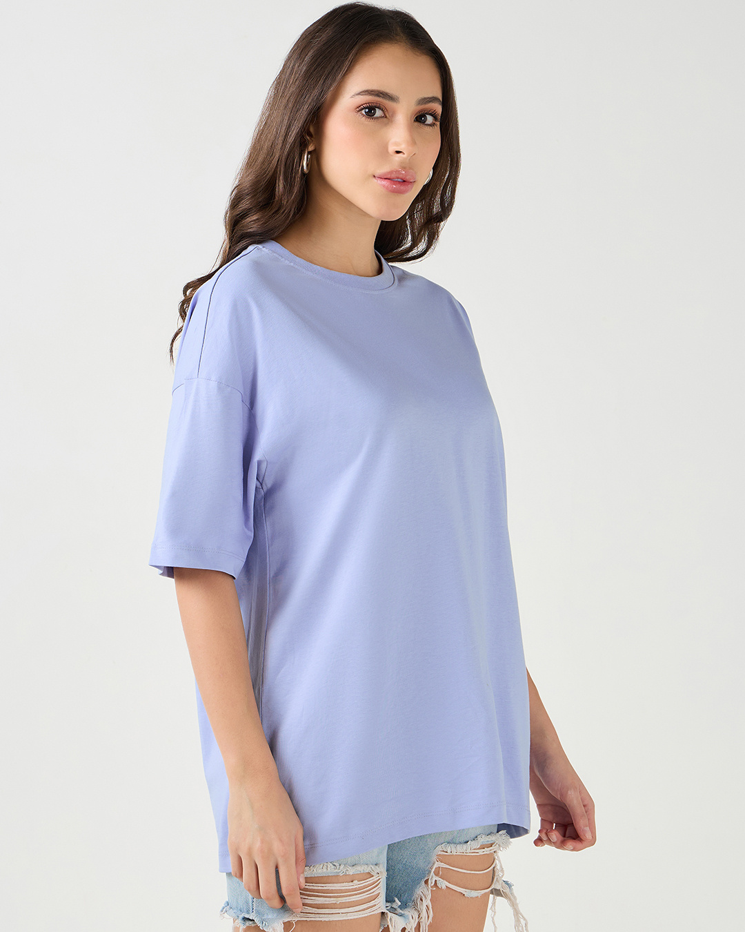 Shop Women's Baby Lavender Oversized T-shirt-Back