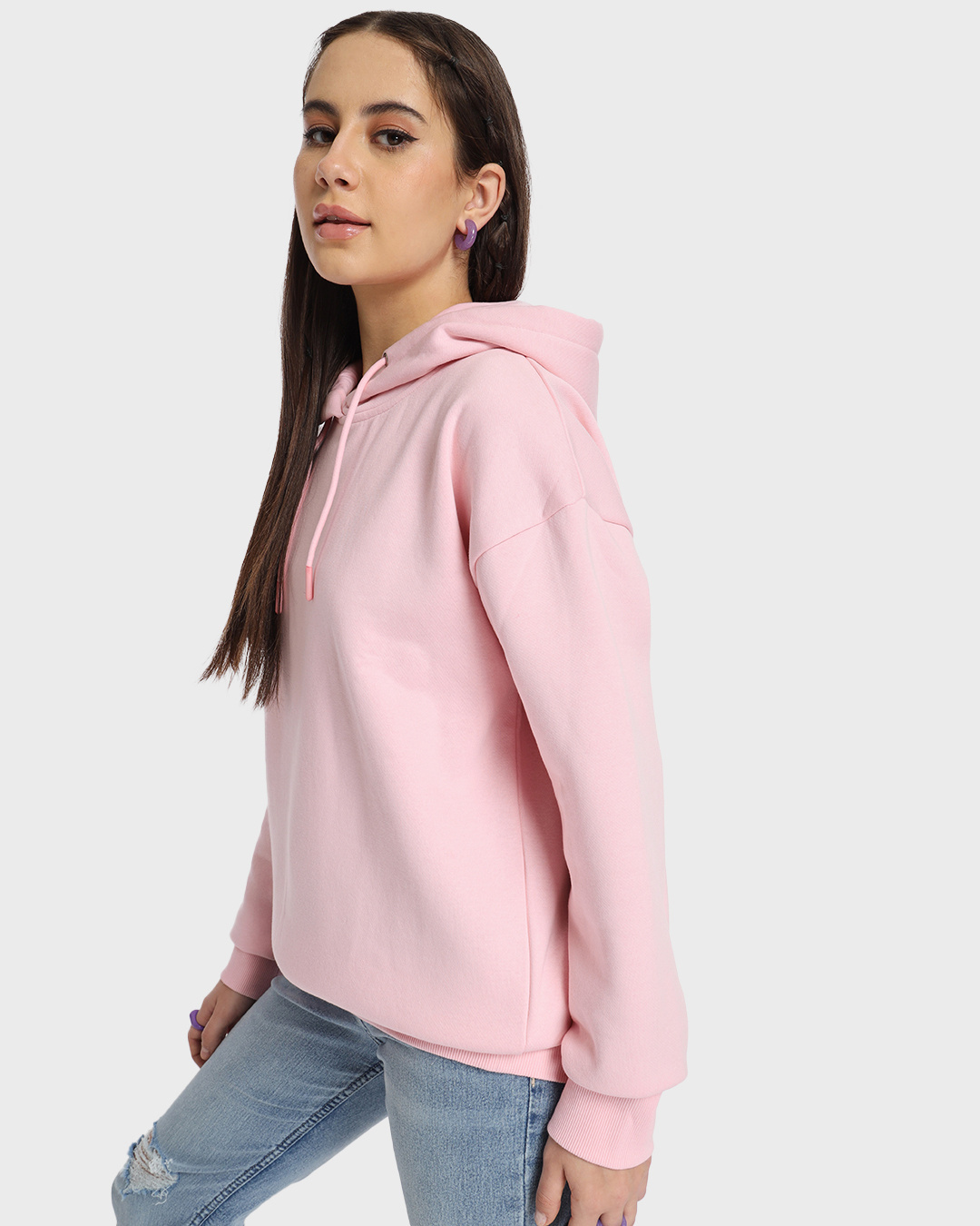 Shop Women's Barely Pink Oversized Hoodie-Back