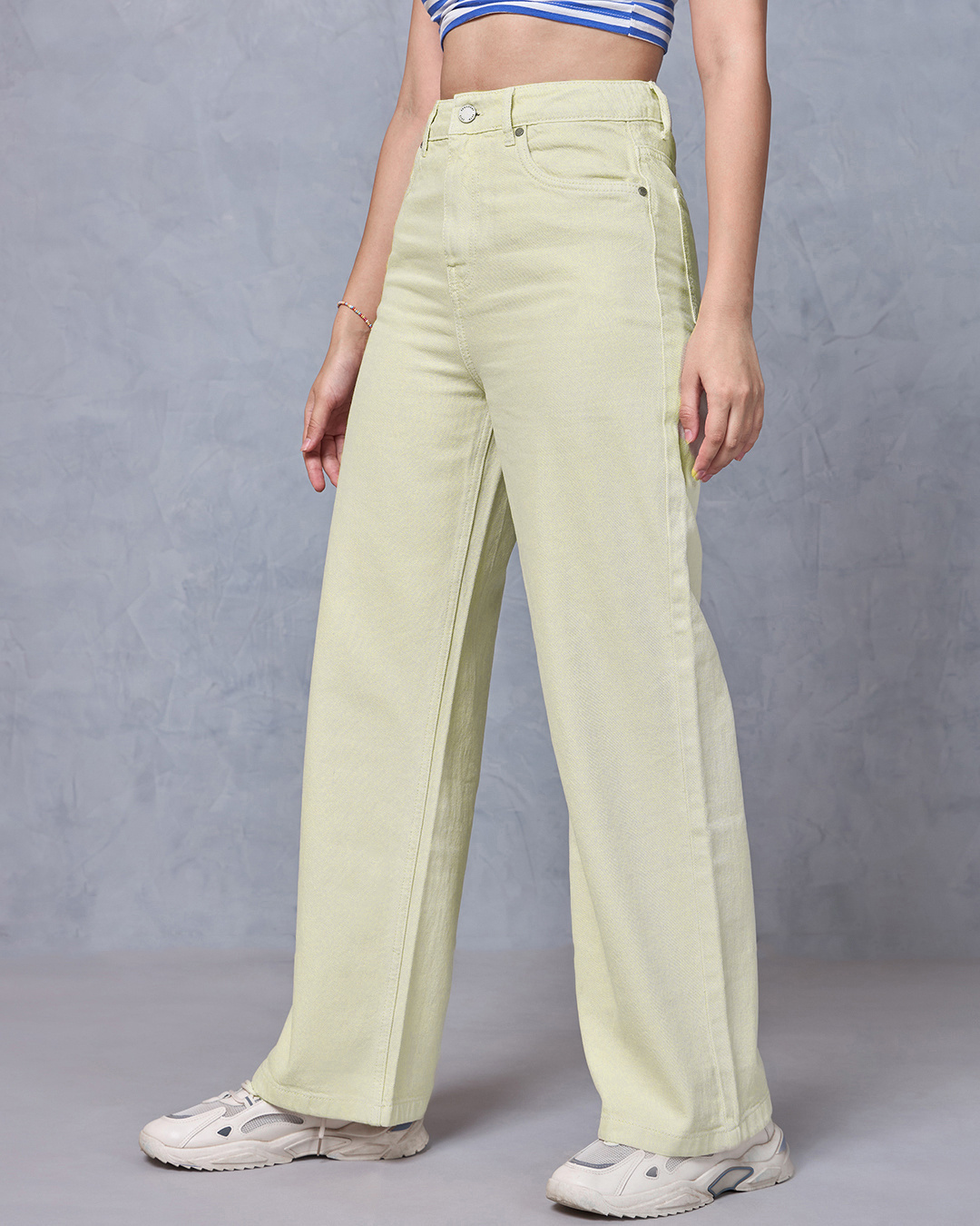 Shop Women's Beige Straight Fit Jeans-Back