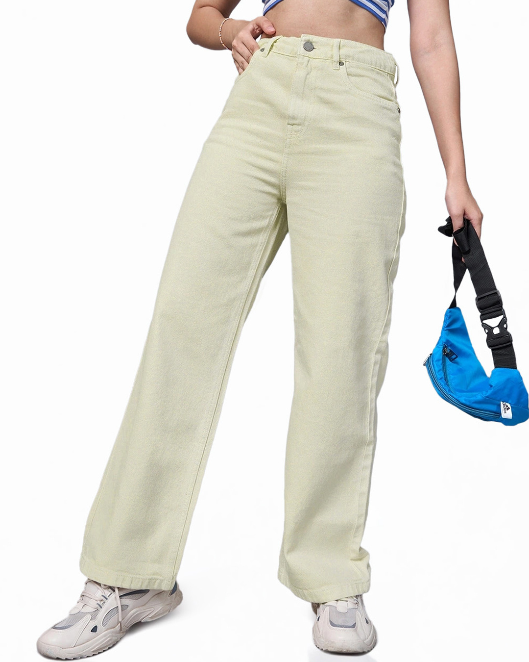 Beige Straight Fit Knit Trousers