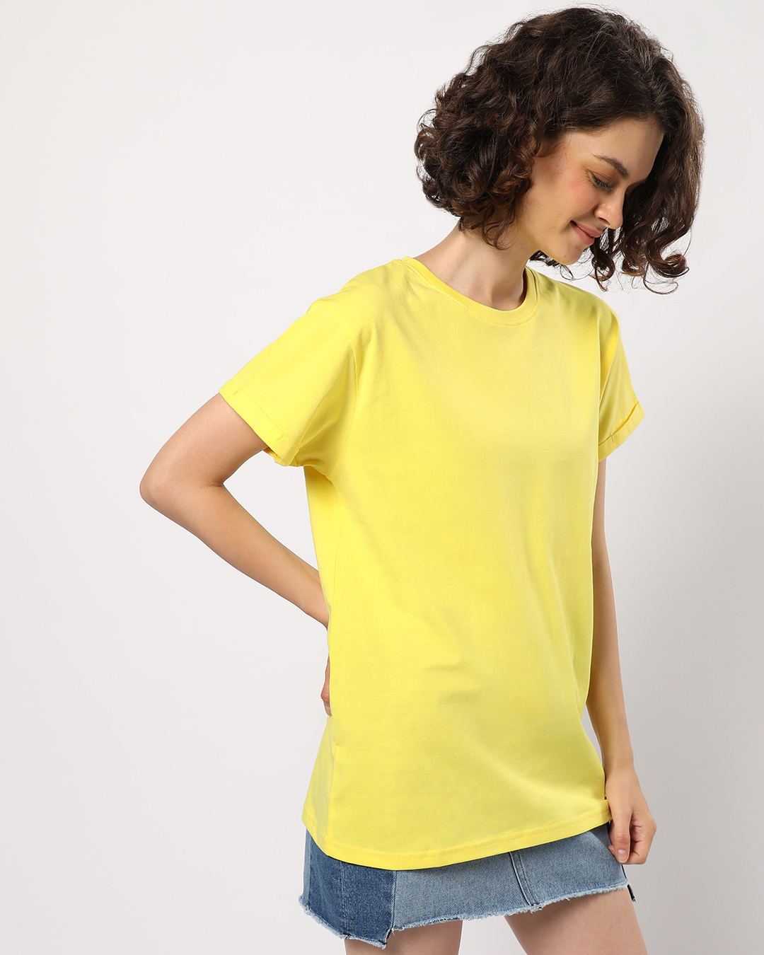 Shop Women's Birthday Yellow Boyfriend T-shirt-Back