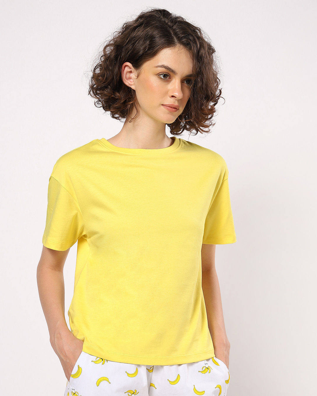 Shop Women's Birthday Yellow Relaxed Fit Short Top-Back
