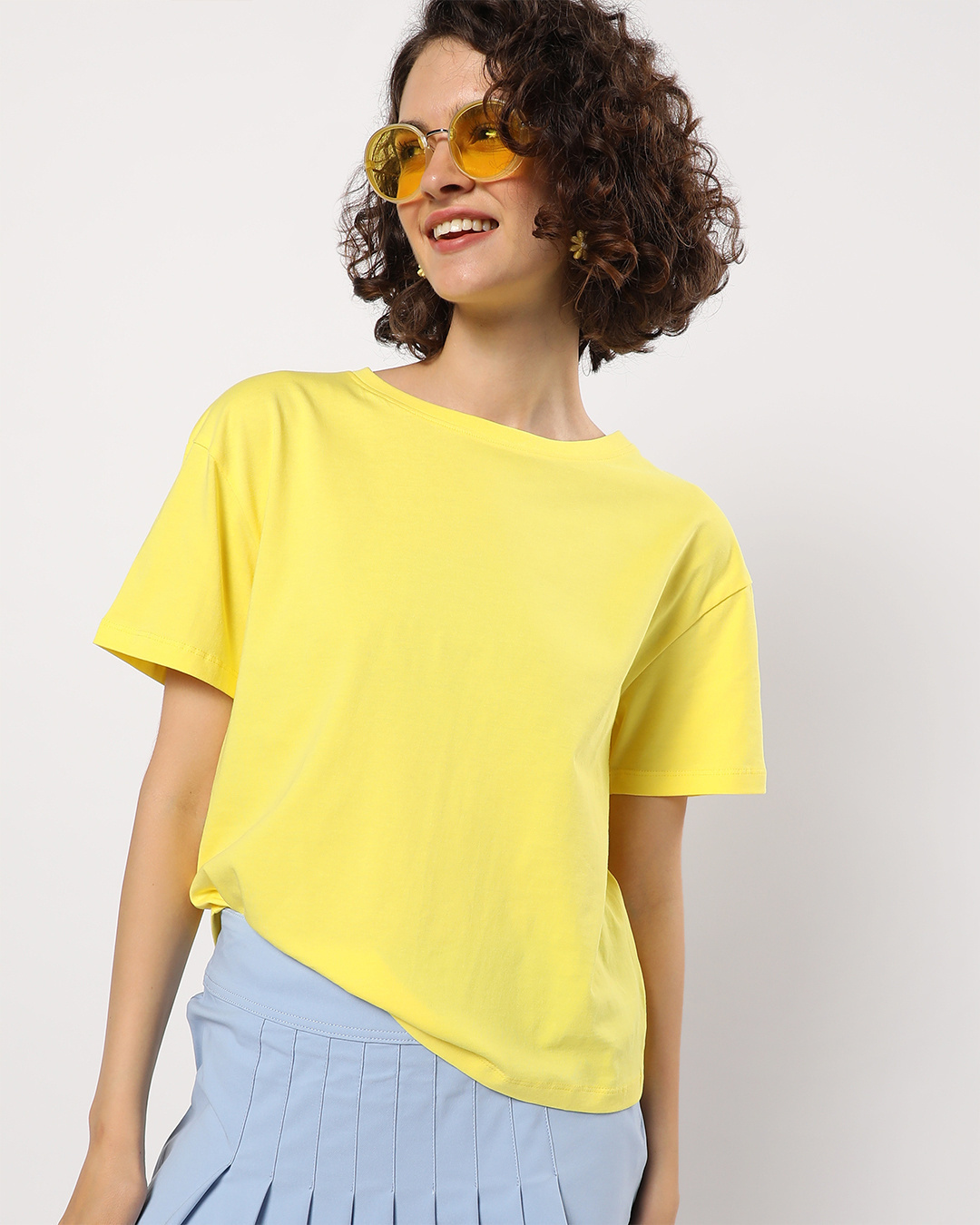 Shop Women's Birthday Yellow Relaxed Fit Short Top-Back