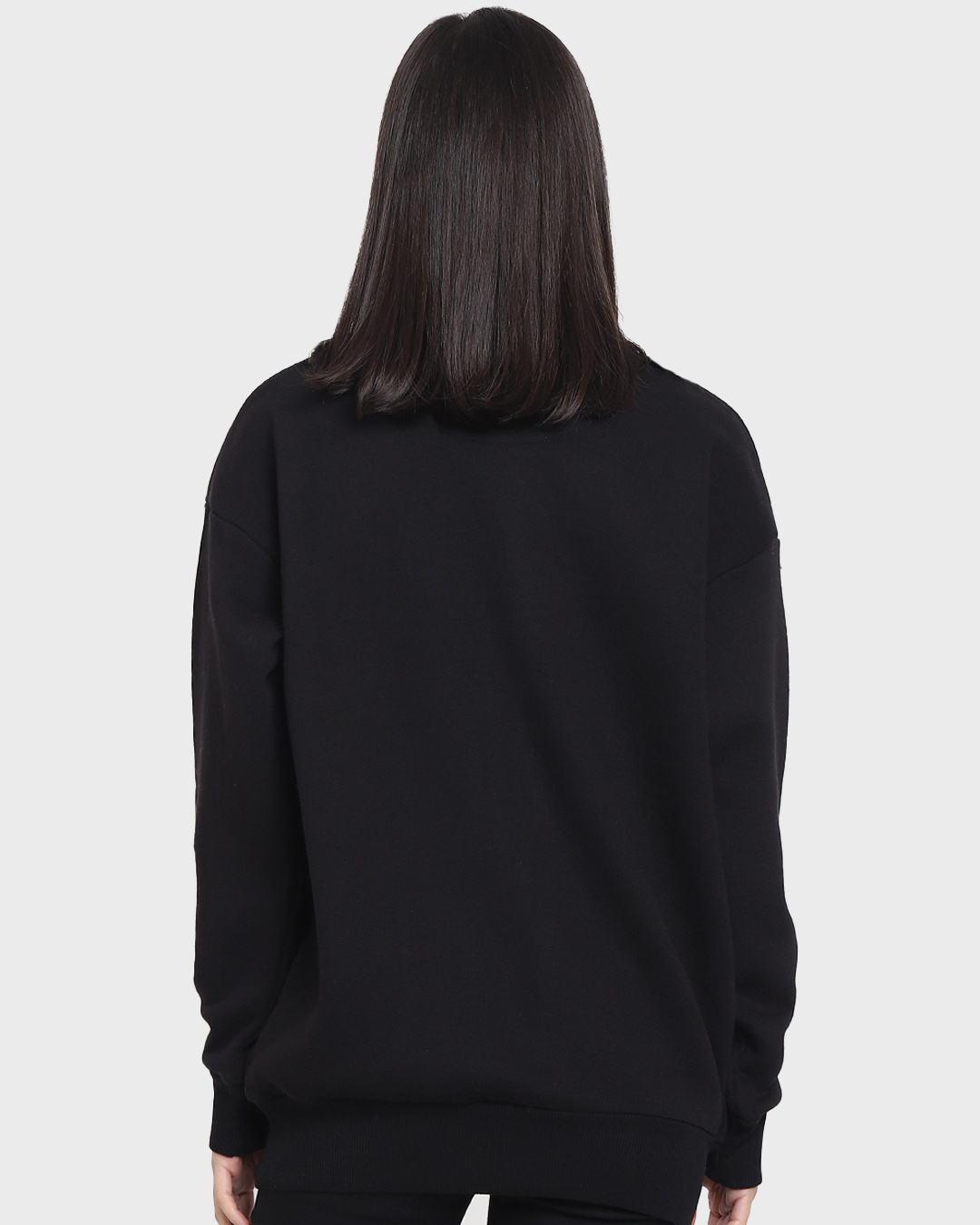 Shop Women's Black Badass Graphic Printed Oversized Sweatshirt-Back