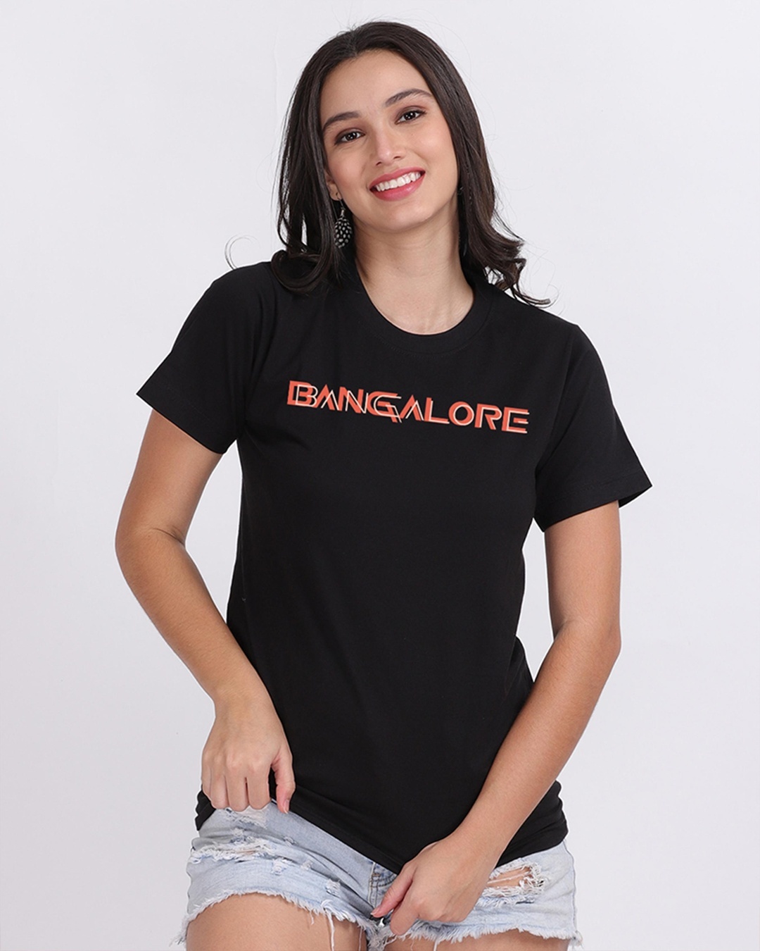 Buy Women's Black Bangalore Typography T-shirt Online at Bewakoof