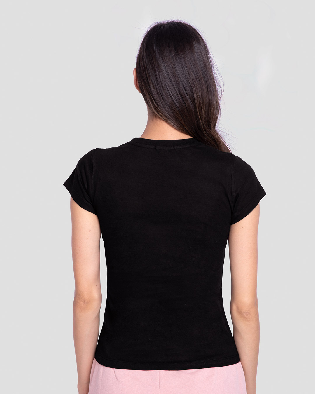 Shop Women's Black Batman Gold Printed Slim Fit T-shirt-Back