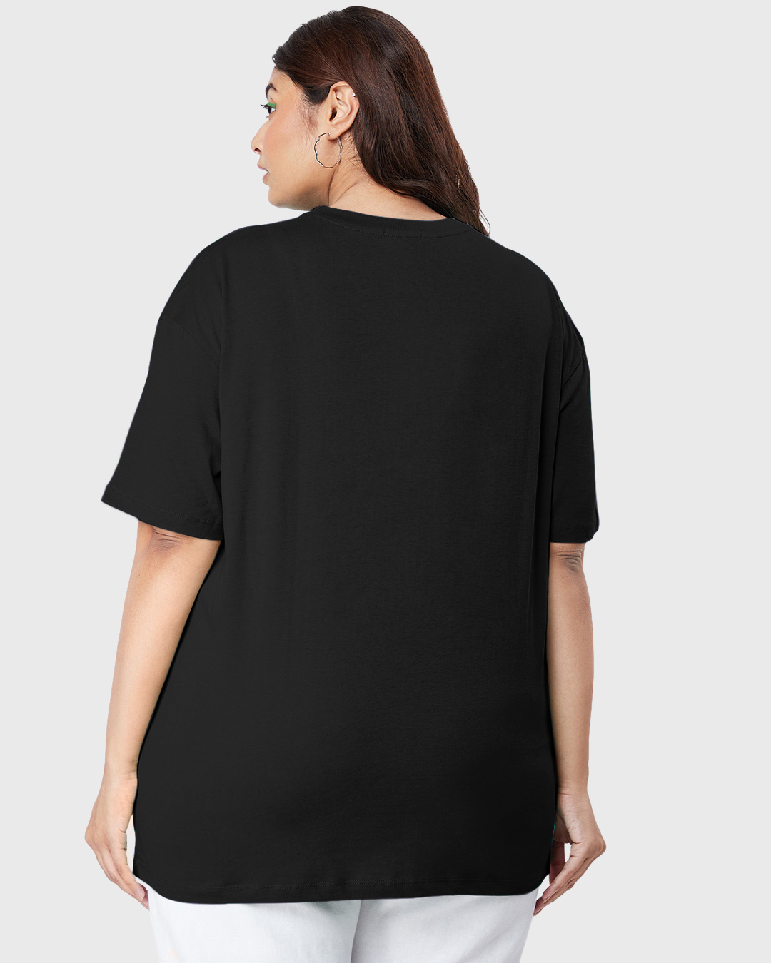 Shop Women's Black Bears In The City Graphic Printed Oversized Plus Size T-shirt-Back