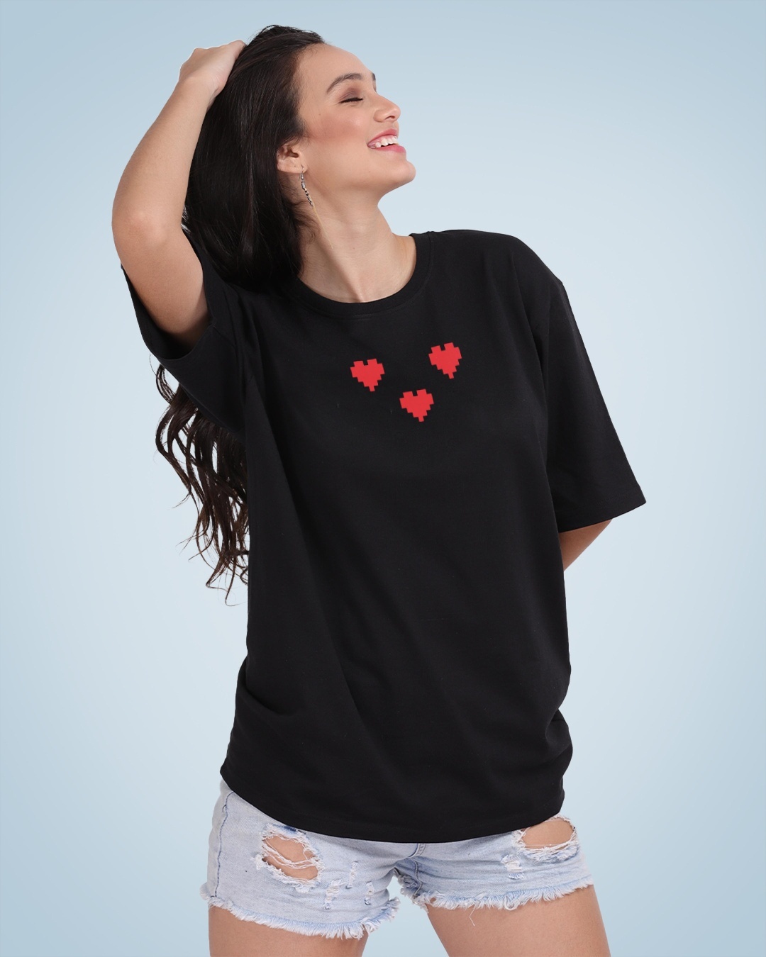 Shop Women's Black Better Luck Next Life Graphic Printed Oversized T-shirt-Back