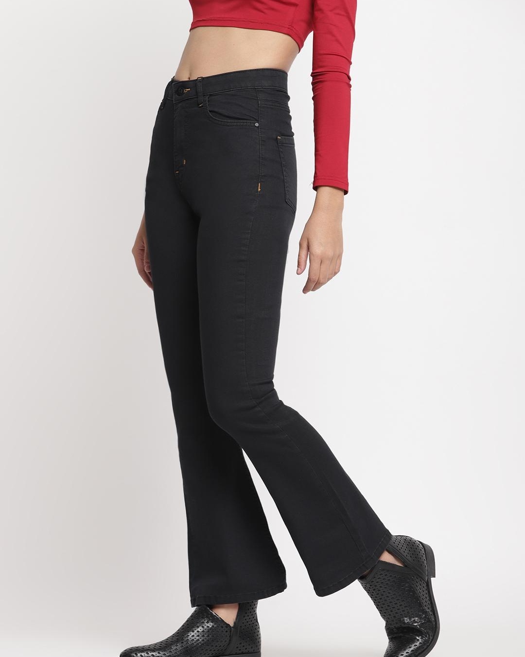 Buy Women's Black Bootcut Jeans Online at Bewakoof