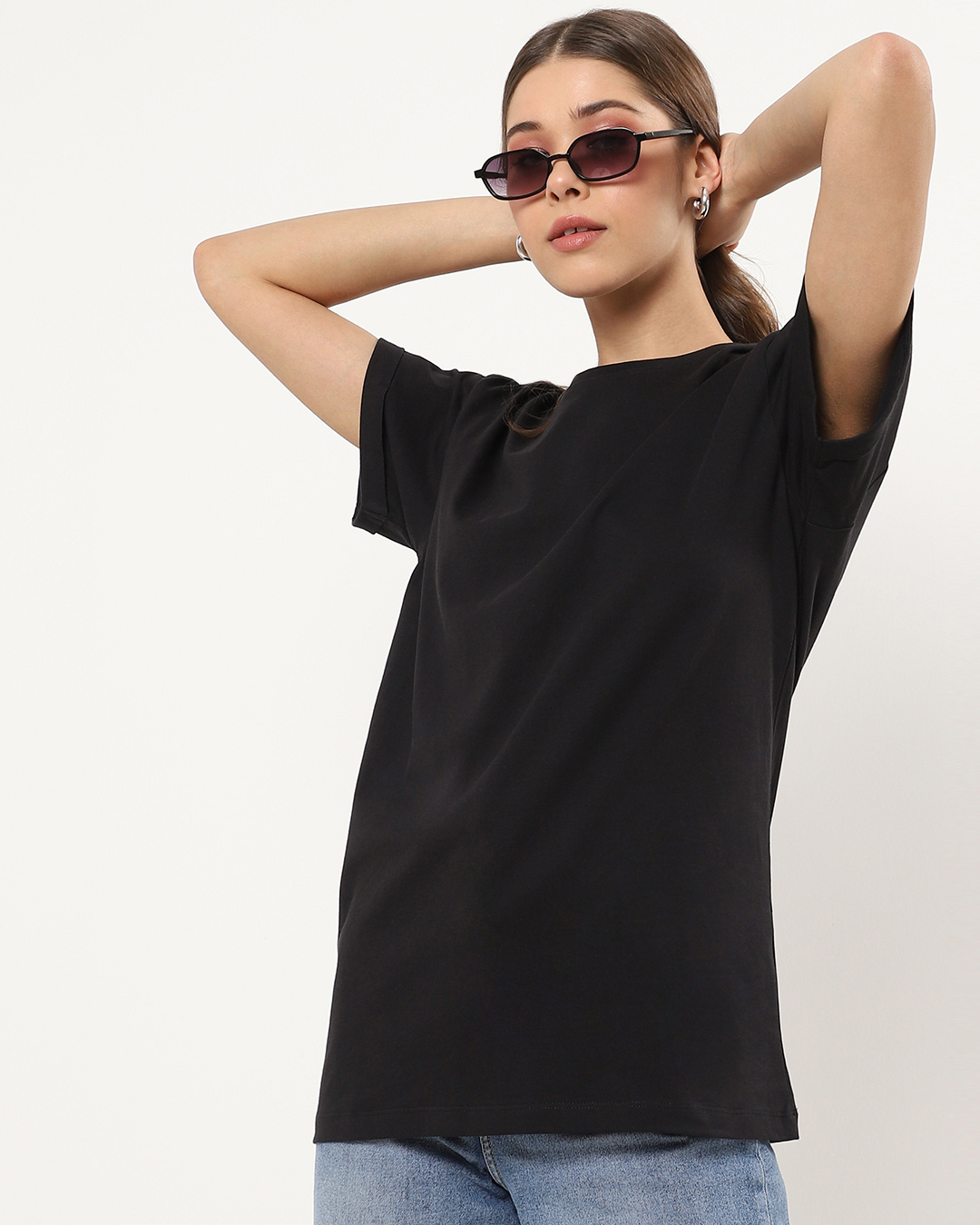 Buy Women's Black Boyfriend Tshirt Online at Bewakoof