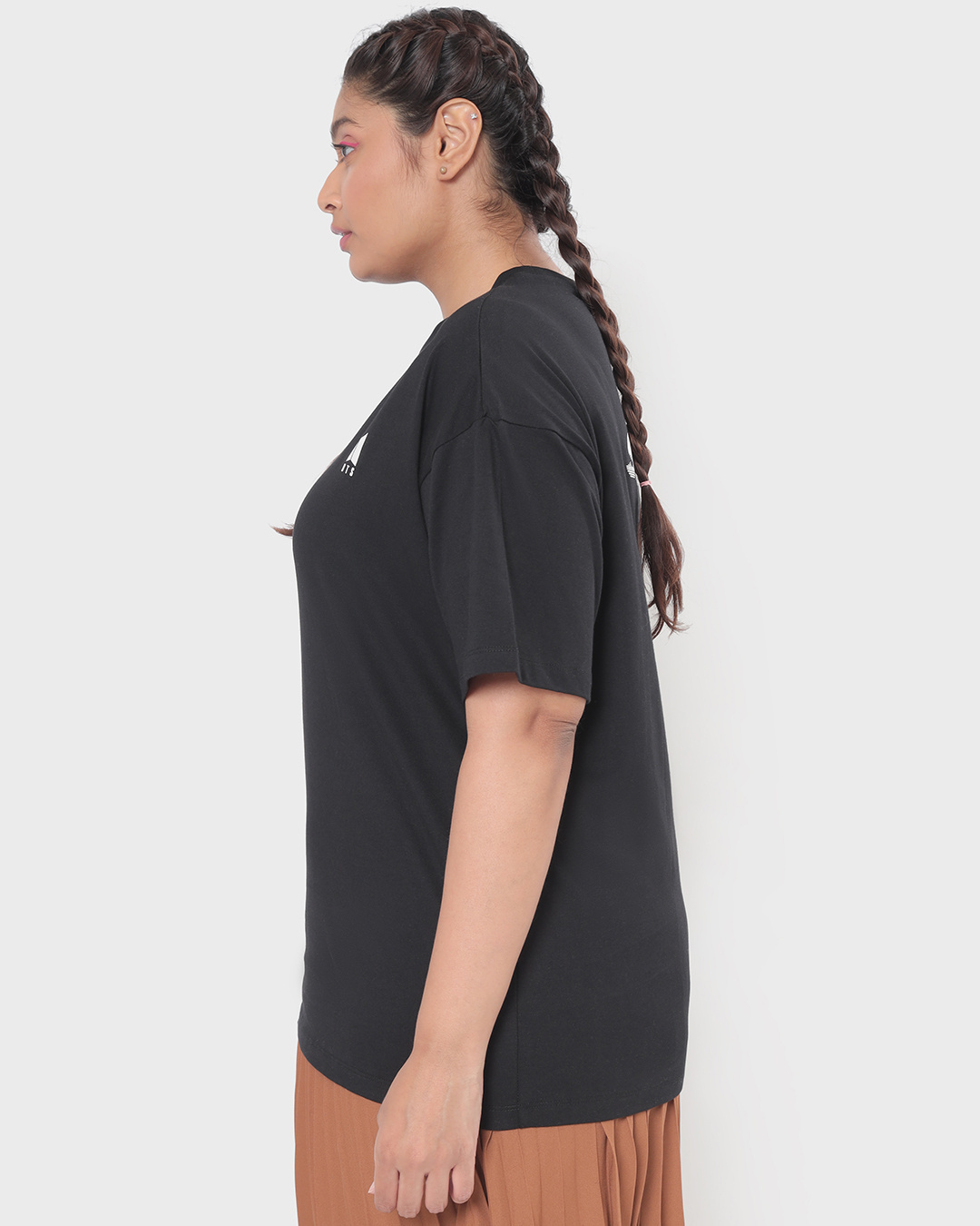 Shop Women's Black BTS Seoul Typography Plus Size Oversized T-shirt-Back