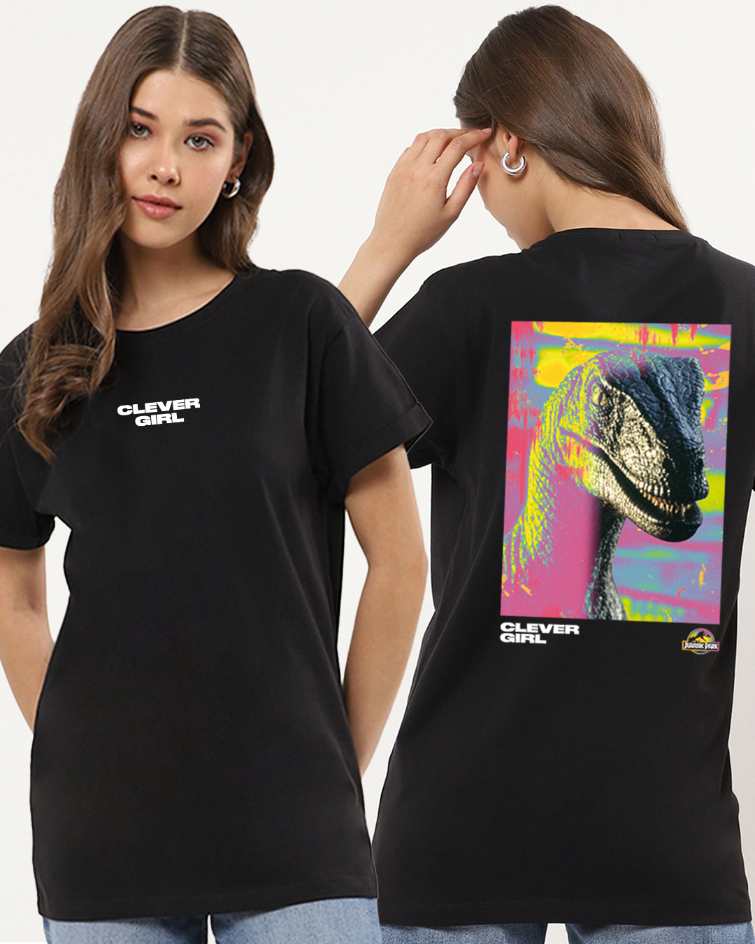 Buy Women's Black Clever Girl Back Graphic Printed Boyfriend T-shirt Online  at Bewakoof