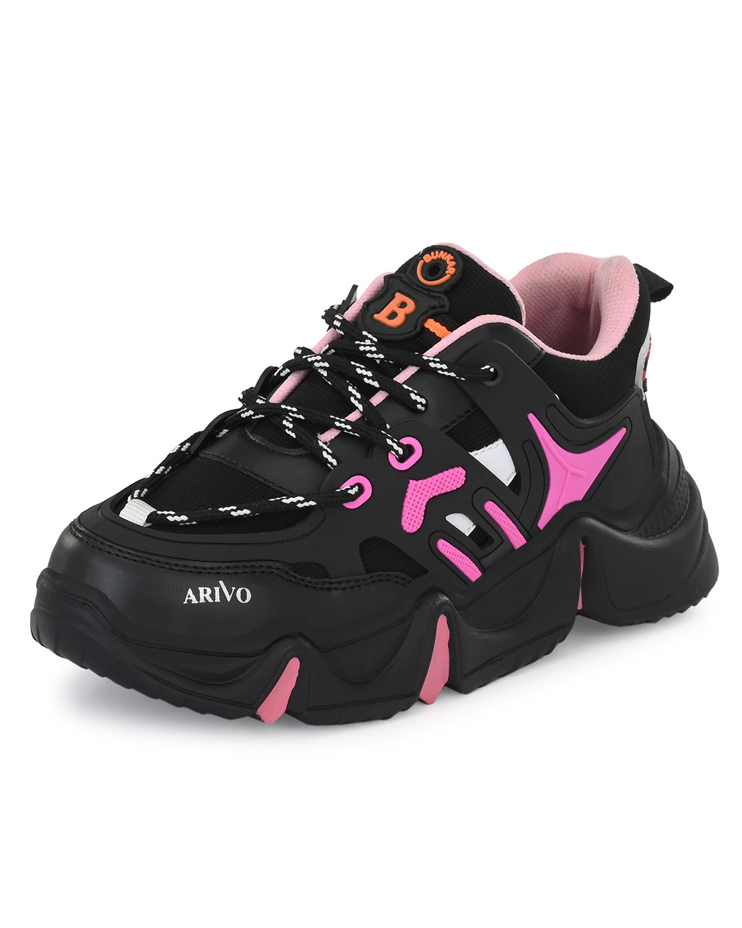 Shop Women's Black Color Block Sports Shoes-Back