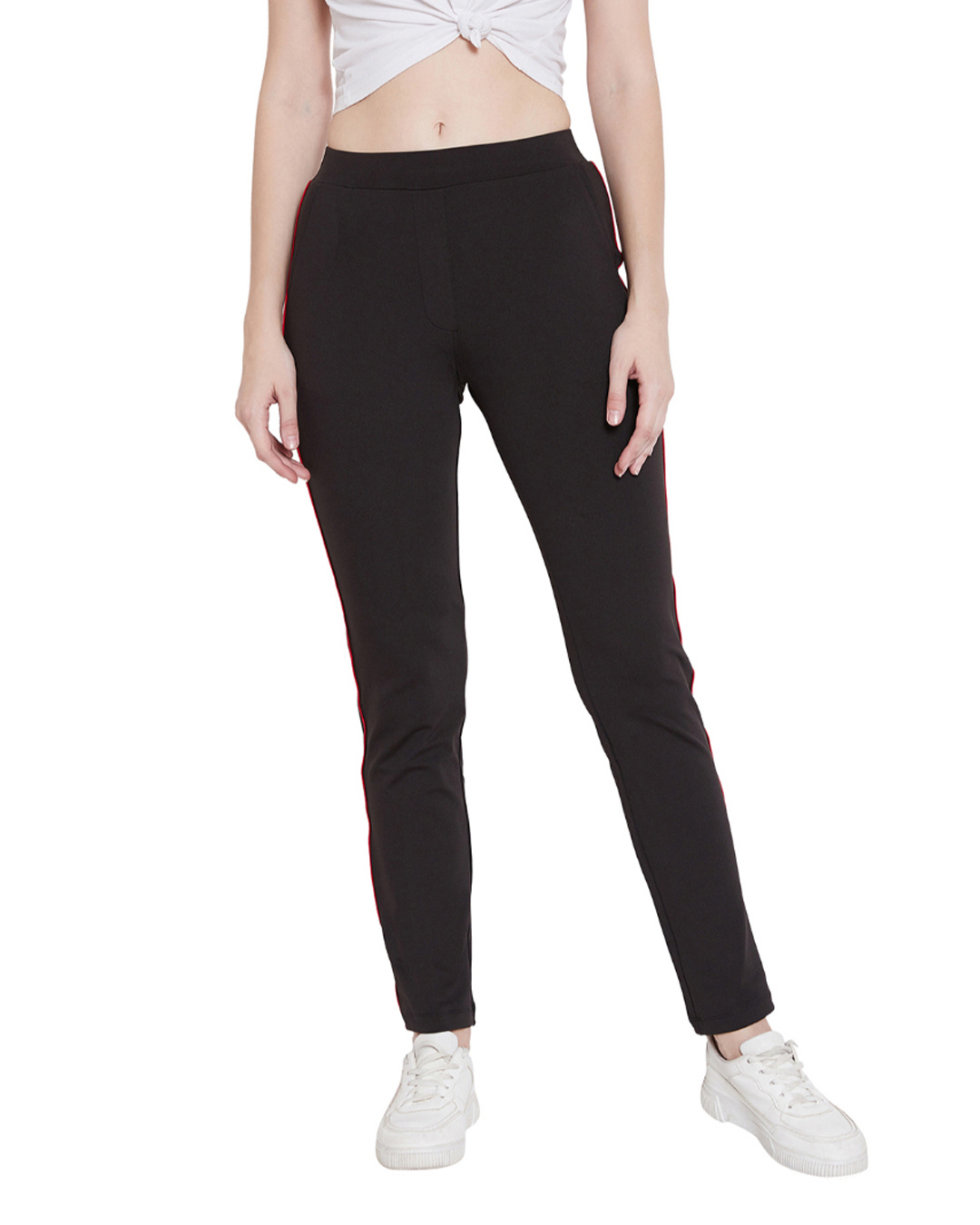 Buy Women's Black Cotton Track Pants for Women Black Online at Bewakoof