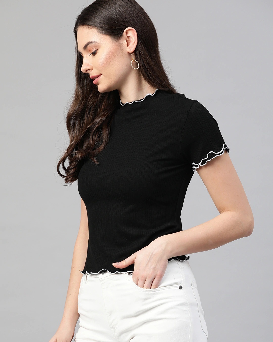 Shop Women's Black Crop Top-Back