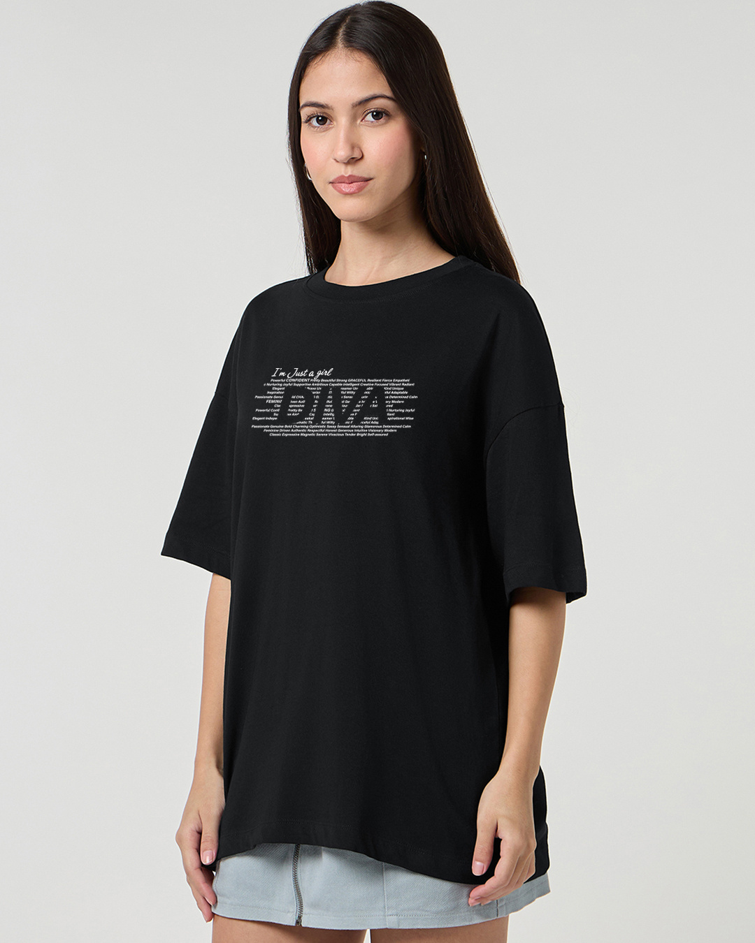 Shop Women's Black Diva Typography Oversized T-shirt-Back