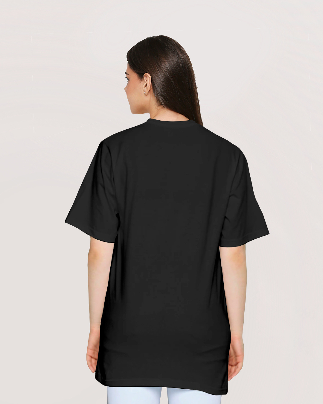 Shop Women's Black Everything is Alright Graphic Printed Oversized T-shirt-Back