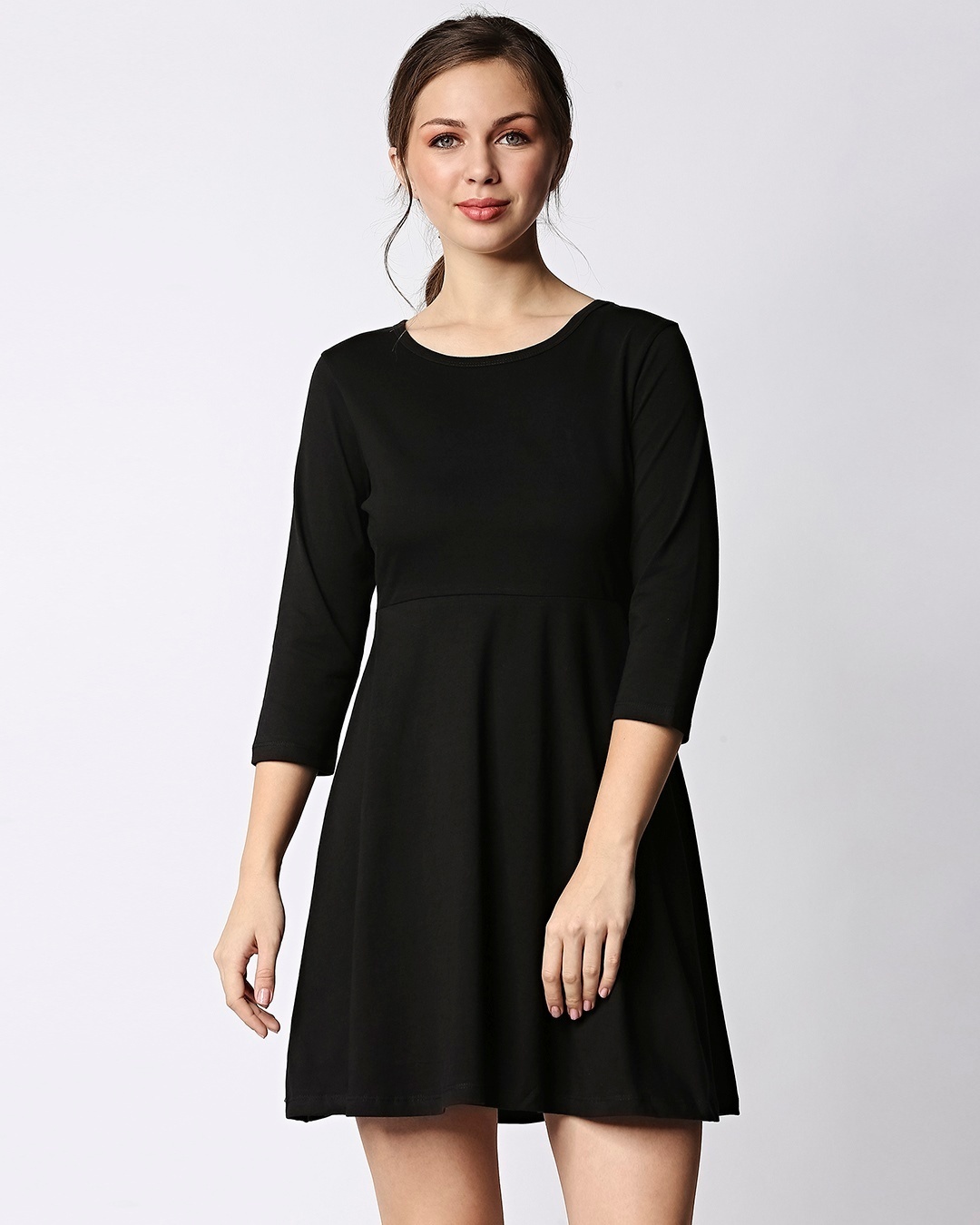Shop Women's Black Flared Dress-Back