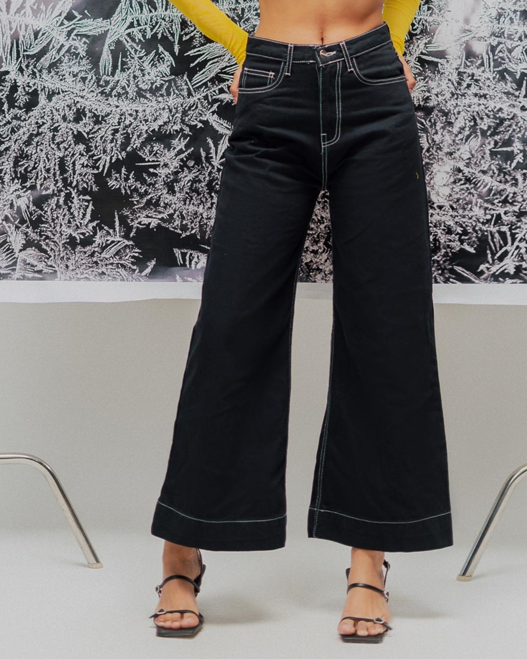 Buy Women's Black Flared Jeans Online at Bewakoof