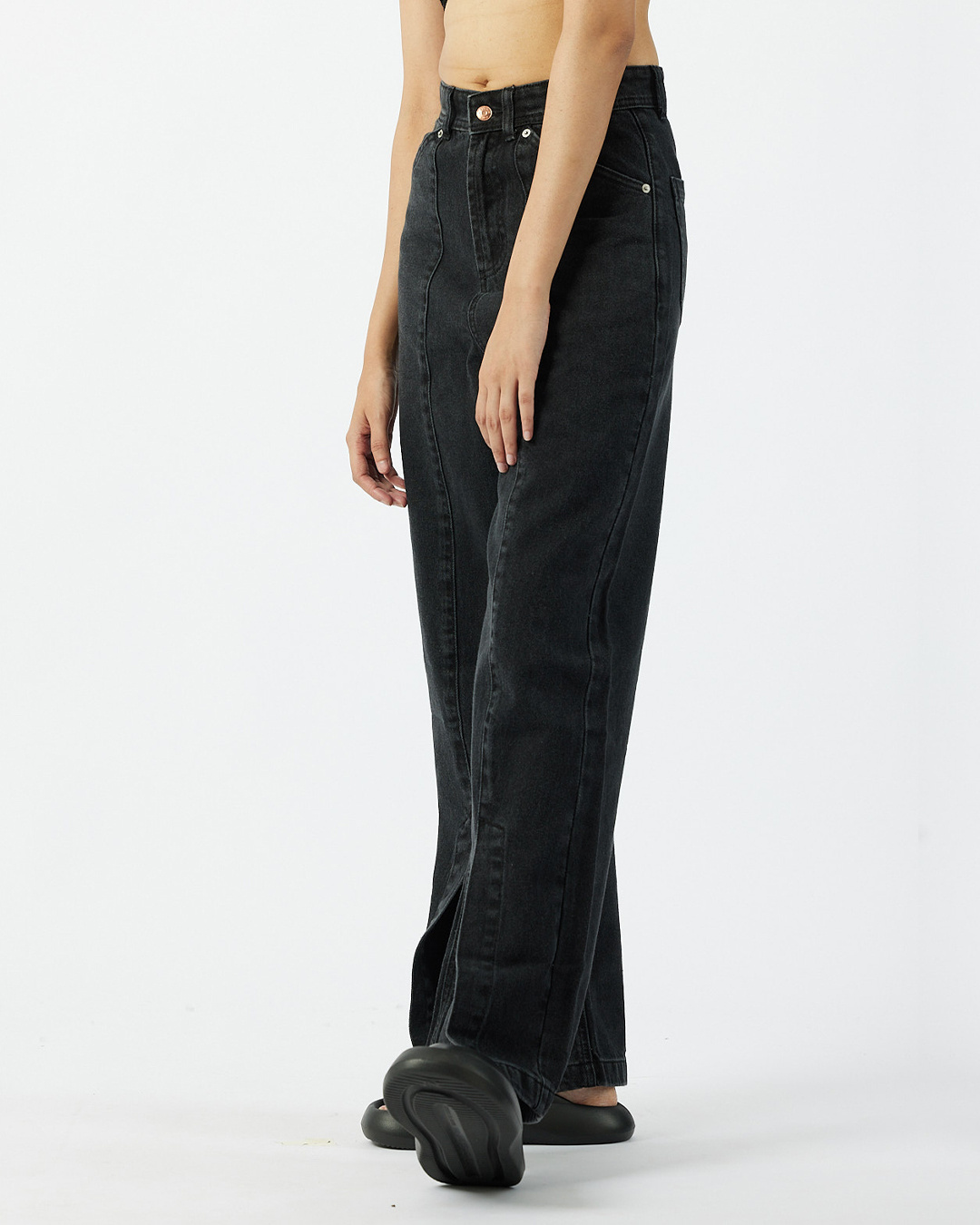Shop Women's Black Flared Jeans-Back