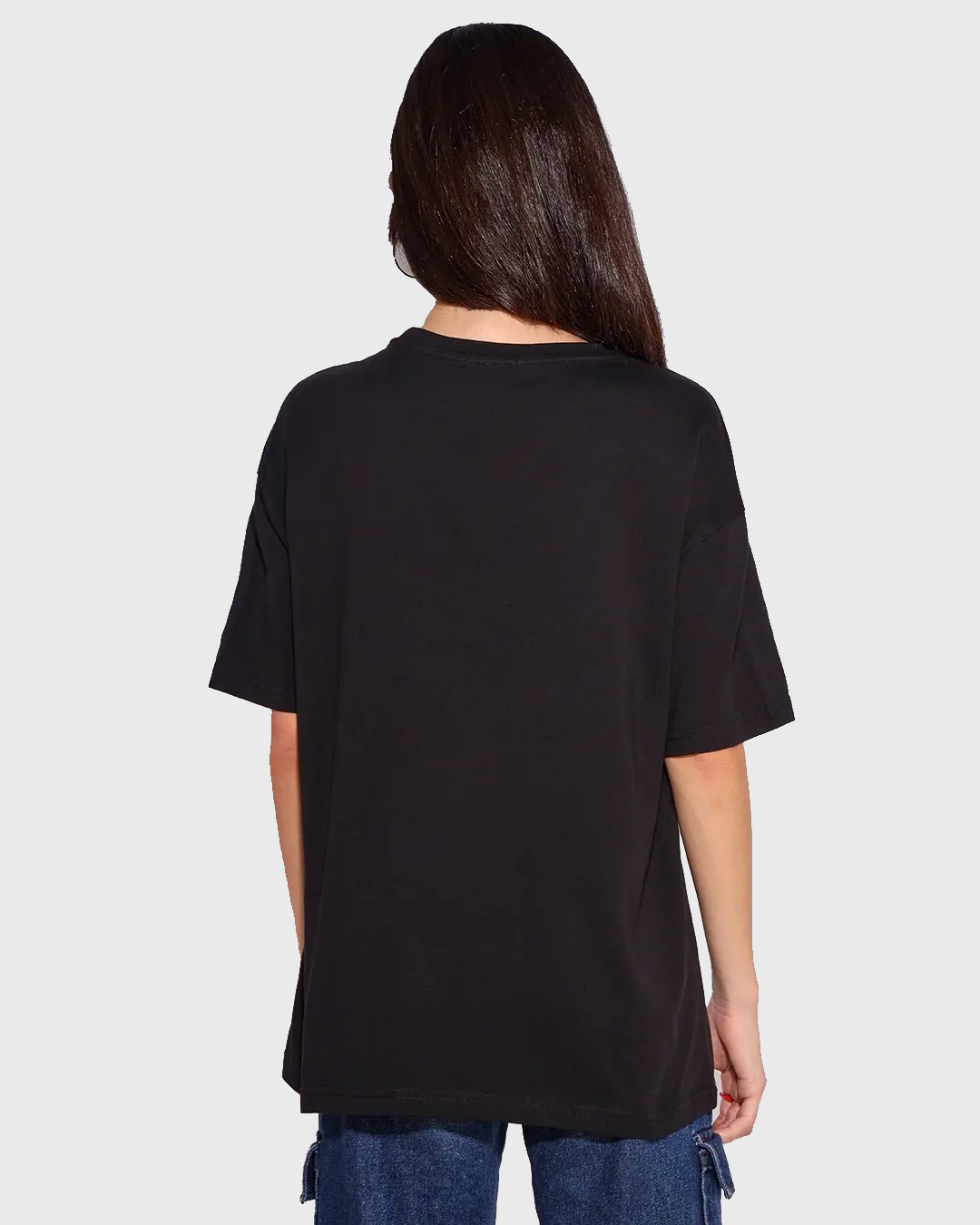 Shop Women's Black Giddy Up Graphic Printed Boyfriend T-shirt-Back