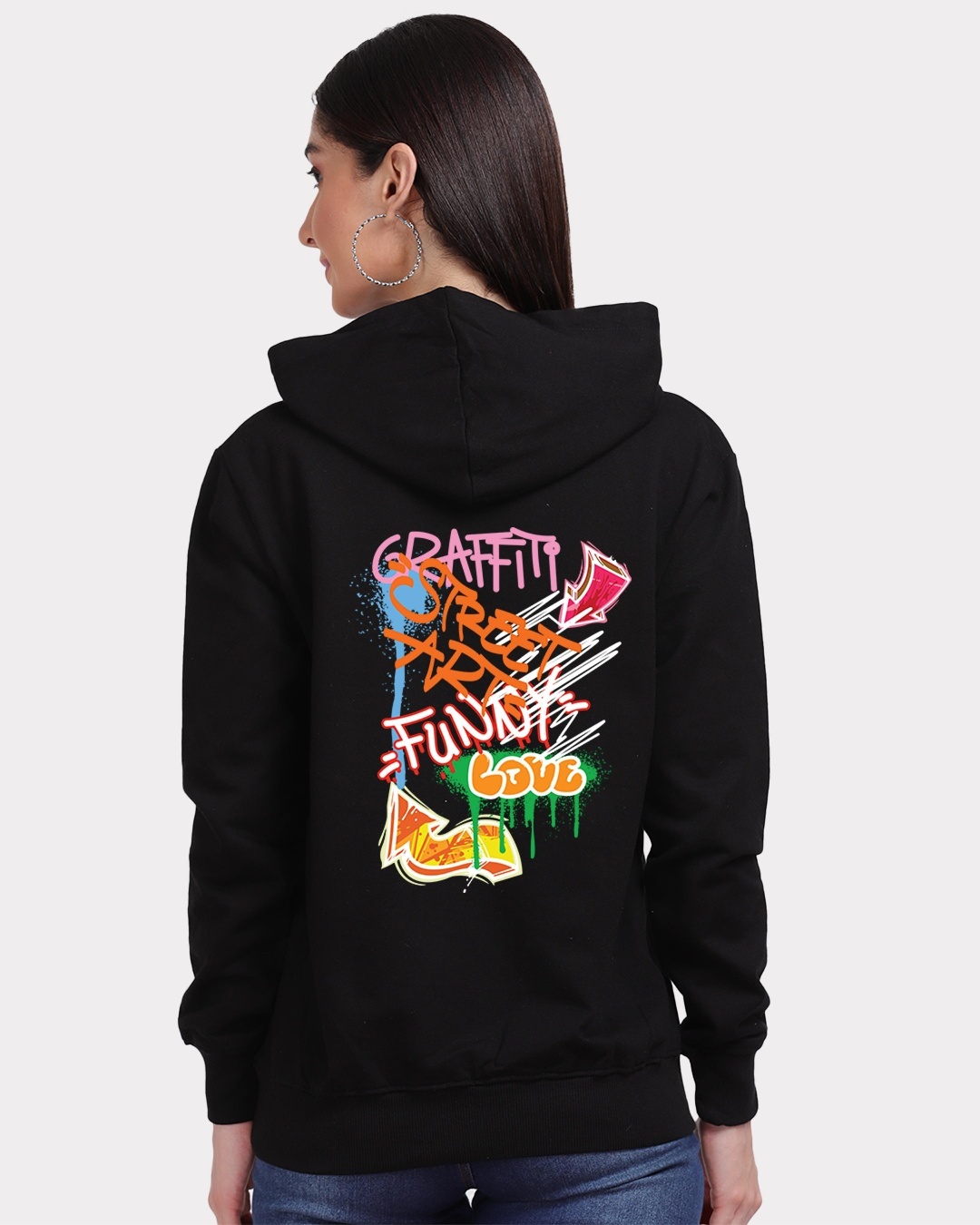 Graffiti Hiphop White And Yellow Crown Print Women's Hoodie
