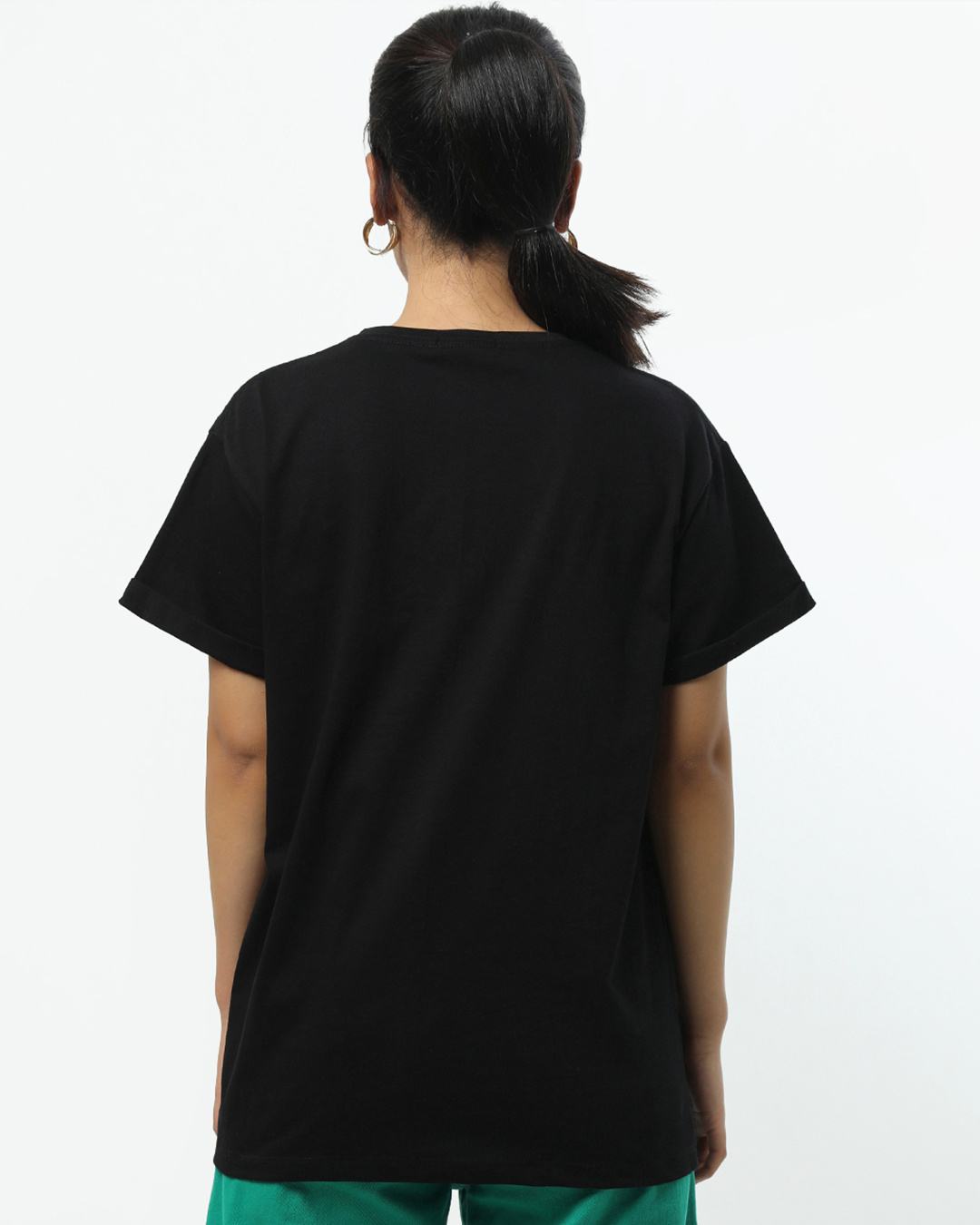 Shop Women's Black Hakuna Matata Graphic Printed Boyfriend Fit T-shirt-Back