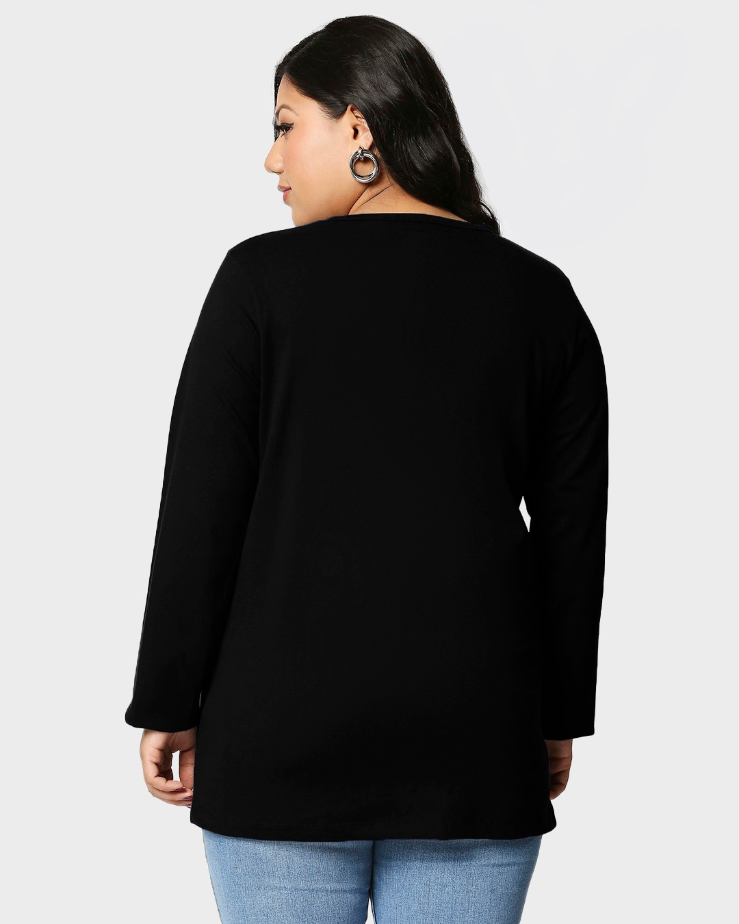 Shop Women's Black Hangin Astronaut Graphic Printed Plus Size T-shirt-Back