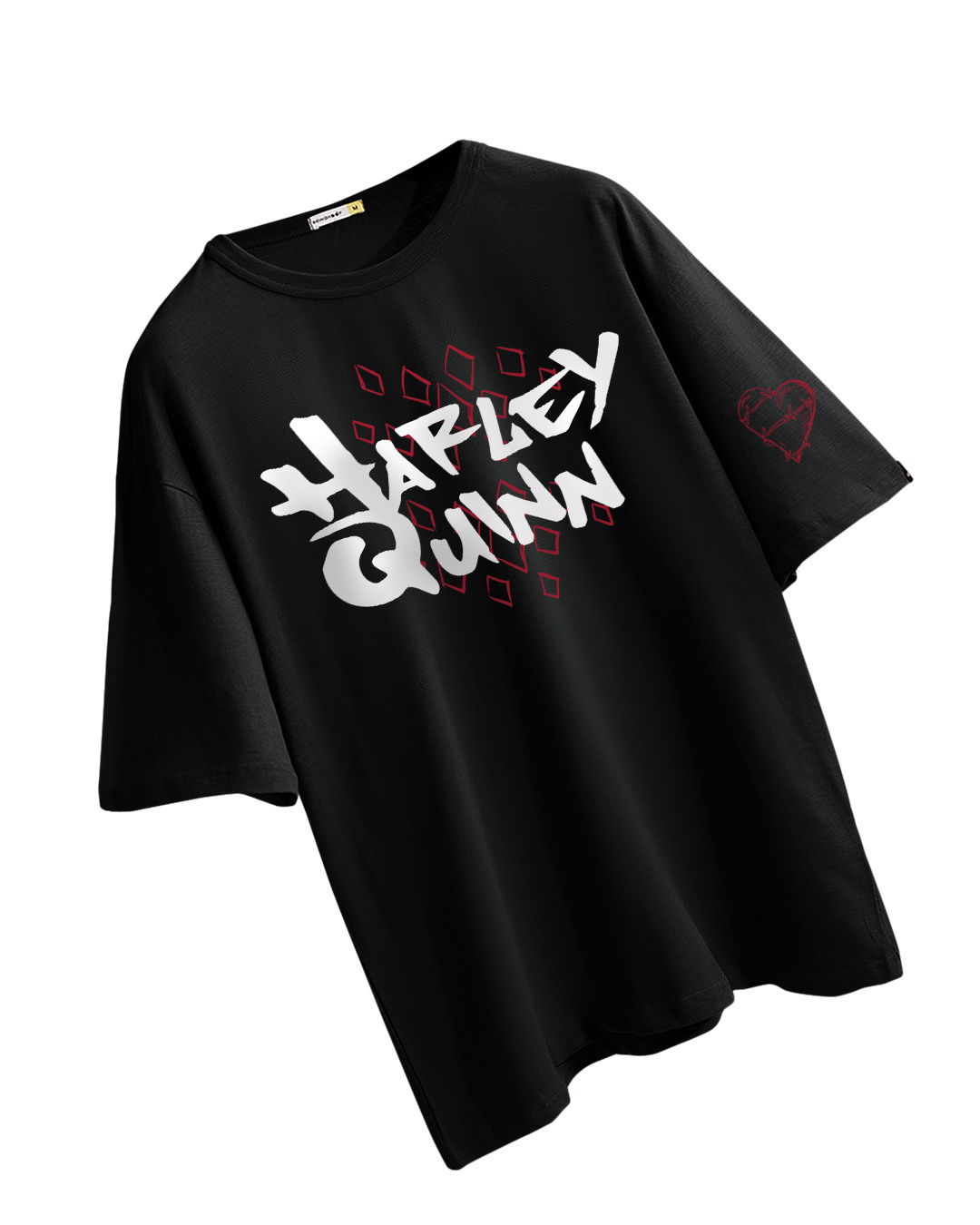 Shop Women's Black Harley Graphic Printed Oversized T-shirt-Back