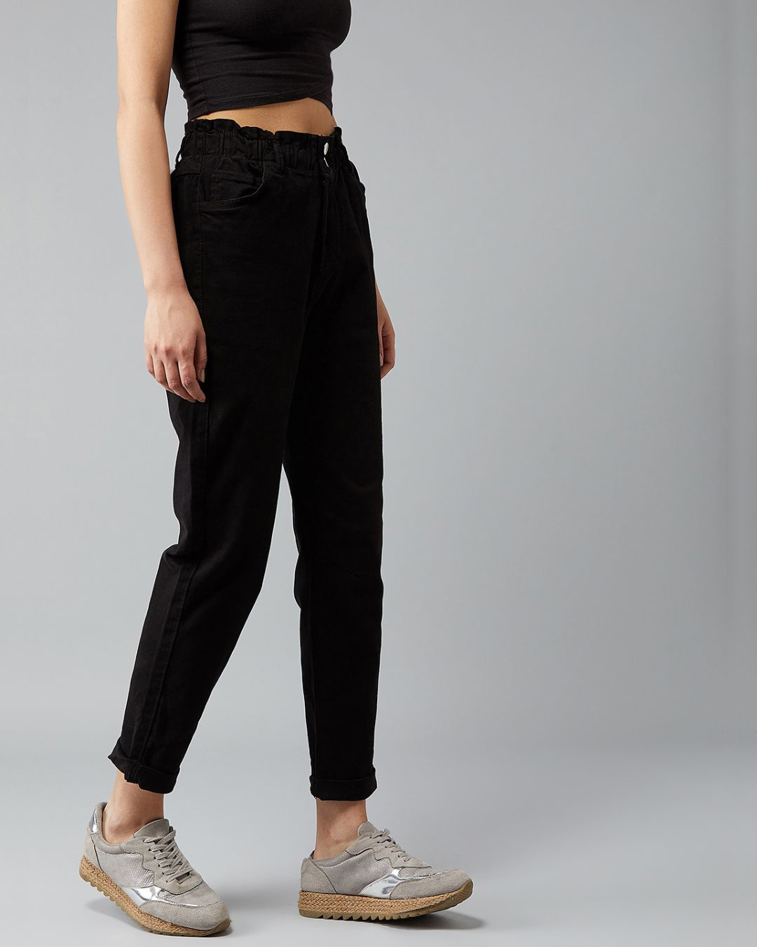 Shop Women's Black High Rise Slim Fit Jeans-Back