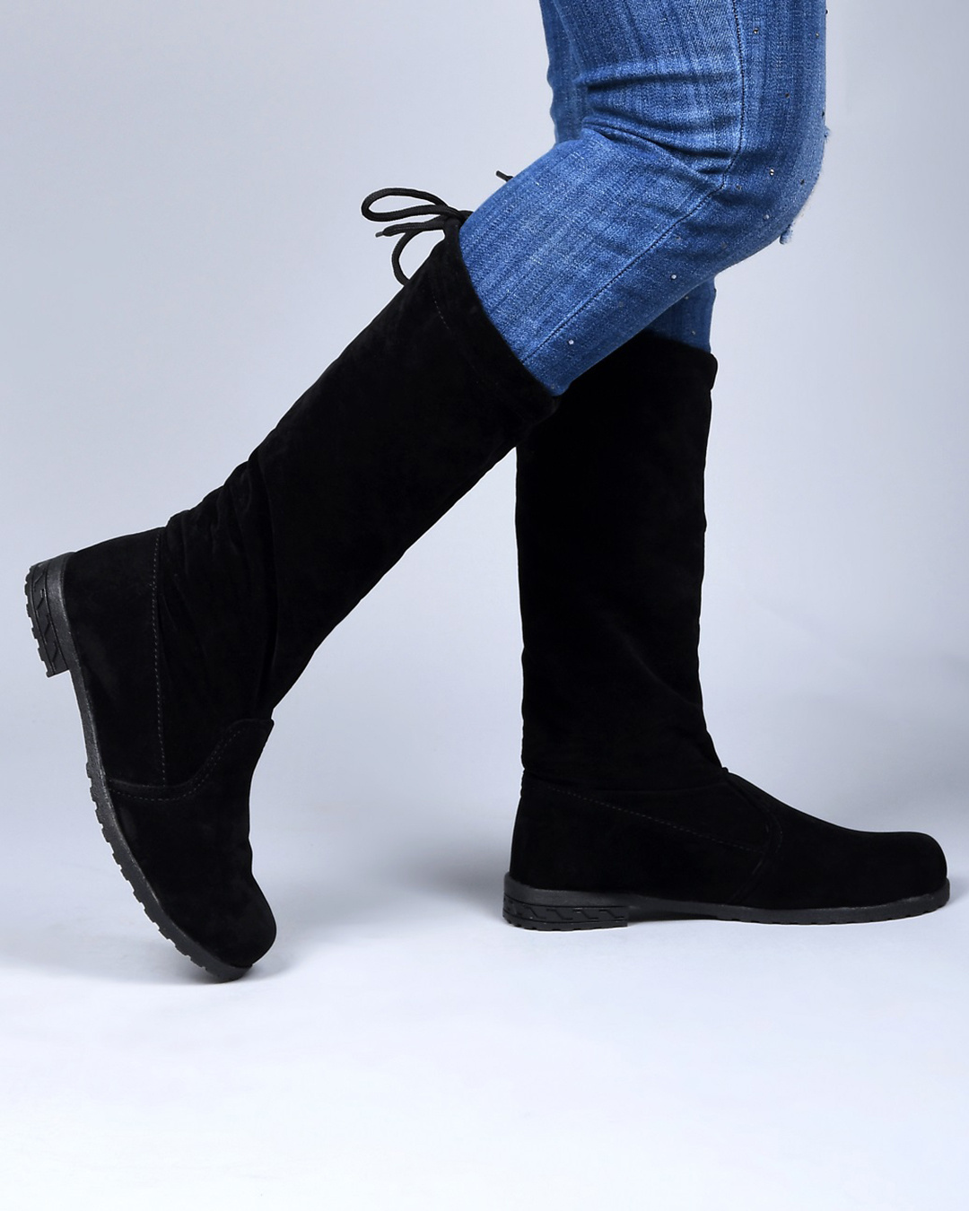 Shop Women's Black High Top Boots-Back