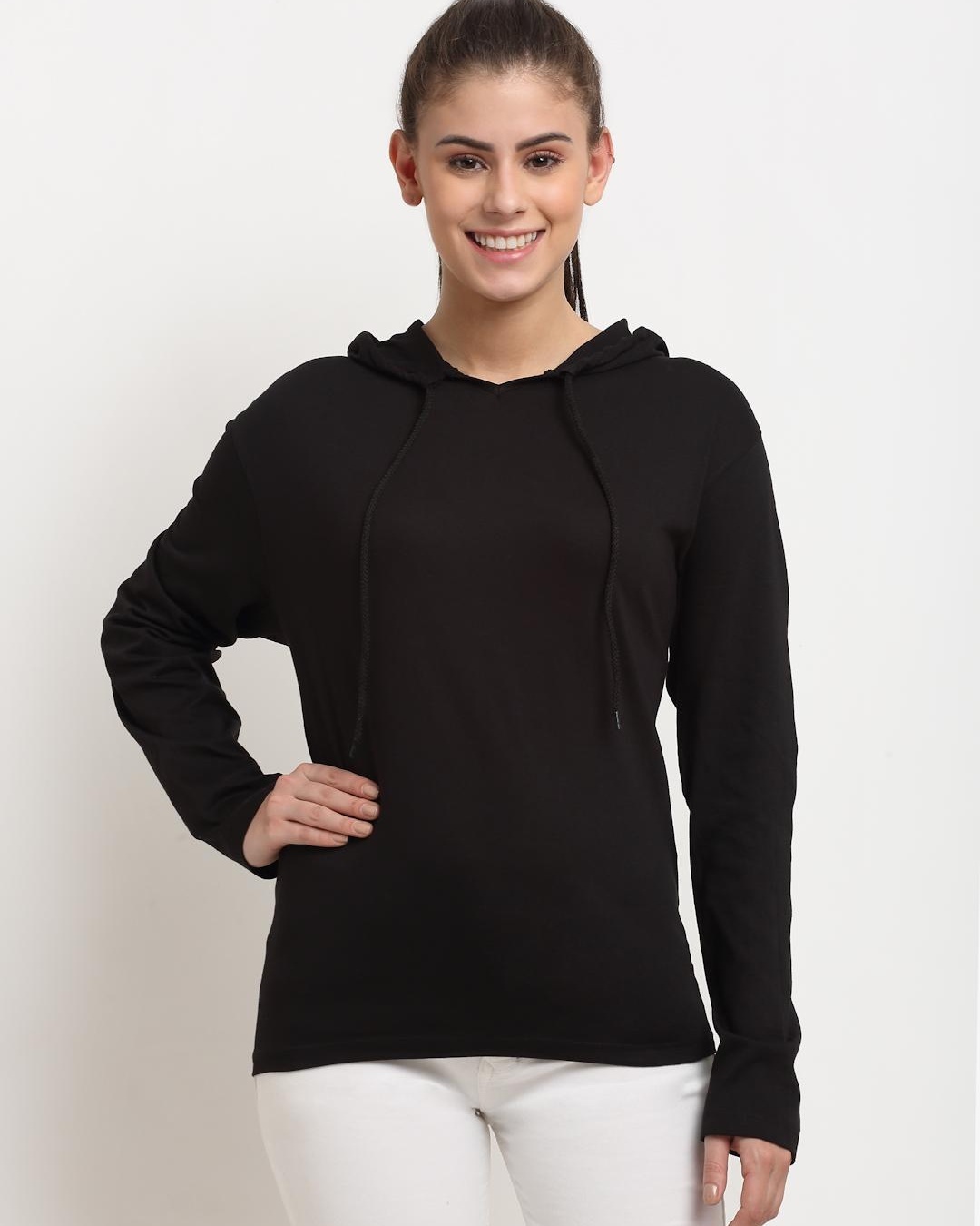 Buy Women's Black Hoodie Online at Bewakoof