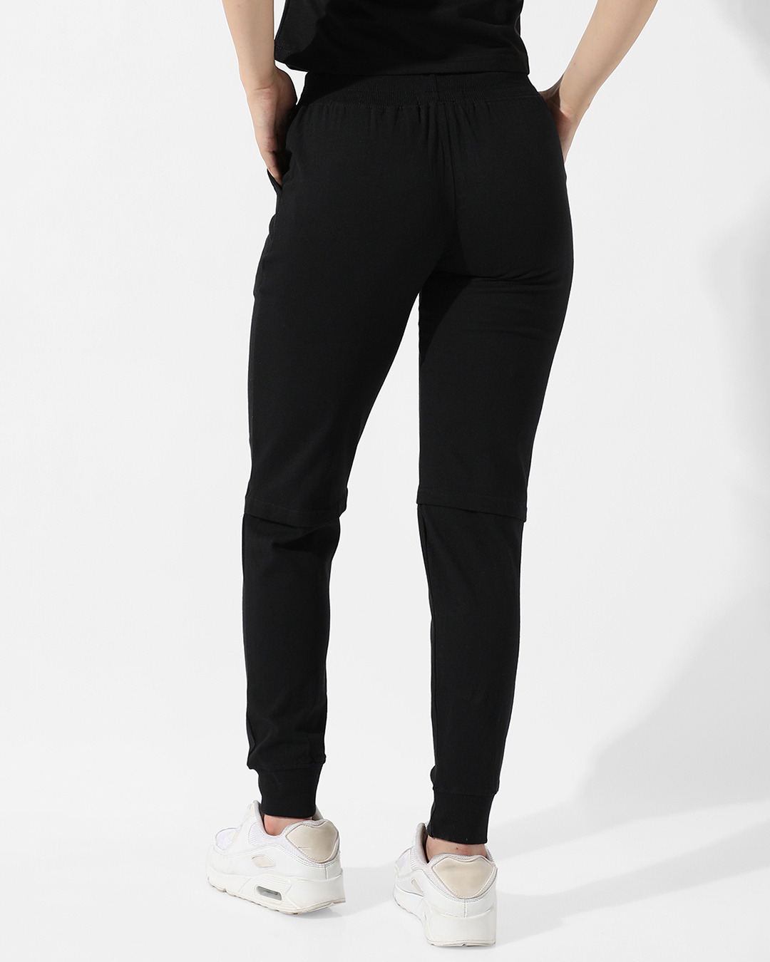 Shop Women's Black Joggers-Back