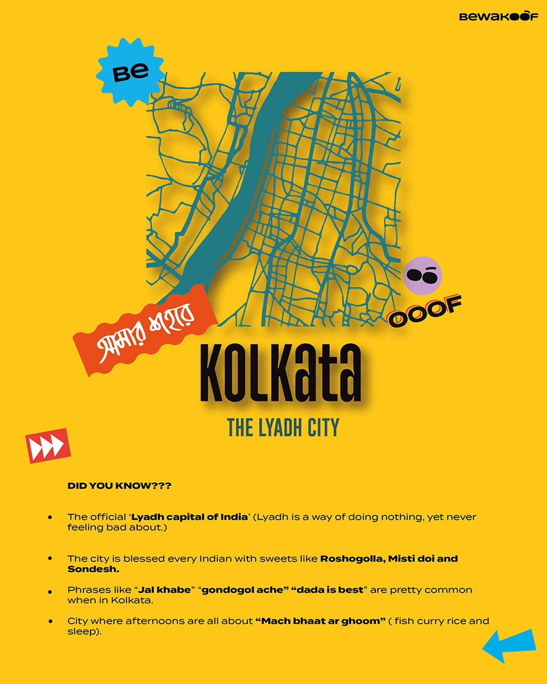 Shop Women's Black Kolkata City Map Typography Boyfriend T-shirt-Back