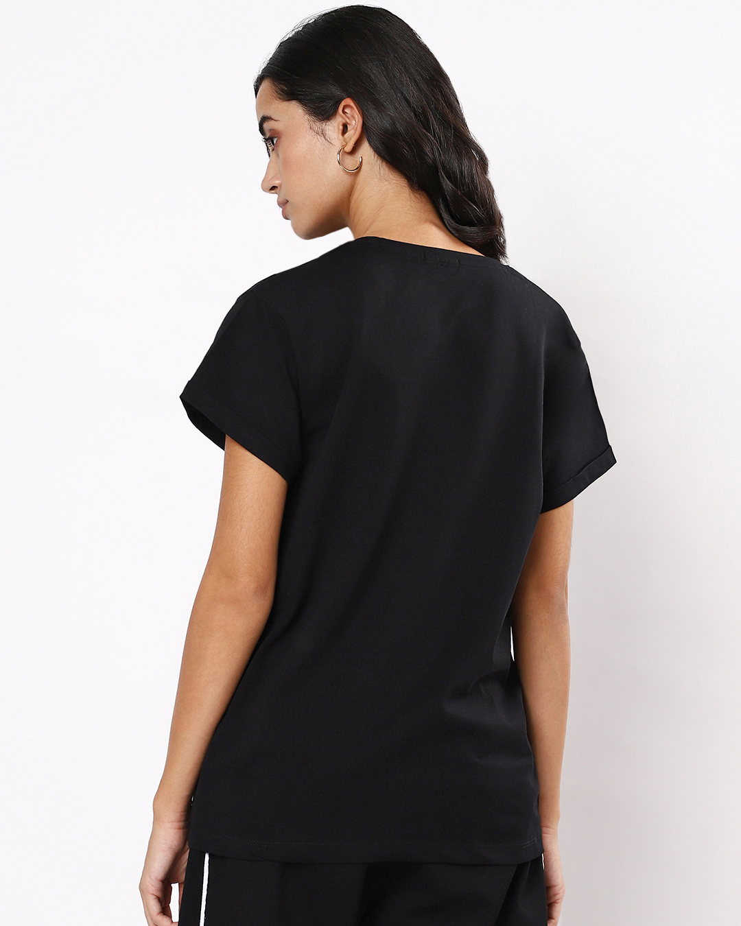 Shop Women's Black Kuch To Jugaad Bithana Padega Typography Boyfriend T-shirt-Back
