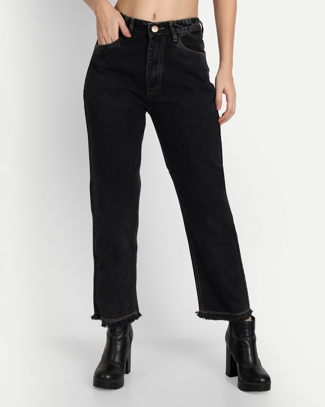 Buy Women's Black Loose Comfort Fit Jeans Online at Bewakoof