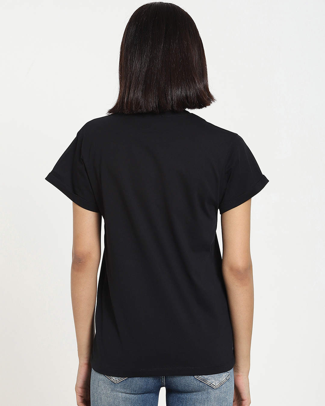 Shop Women's Black M For Mickey (DL) Graphic Printed Boyfriend T-shirt-Back