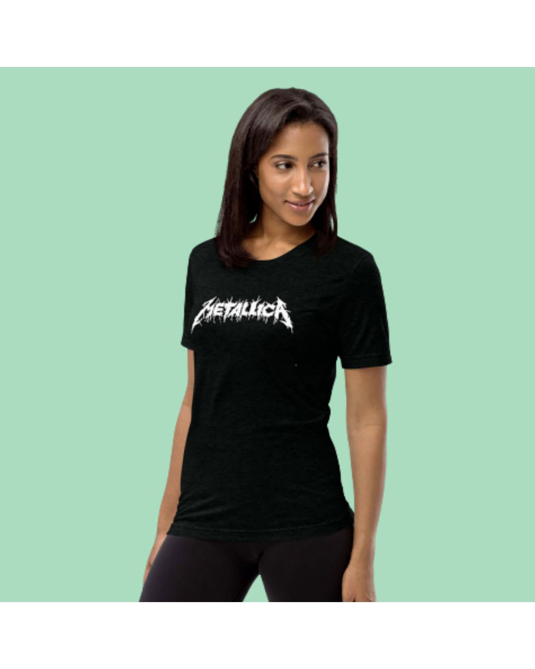 Shop Women's Black Metallica Typography T-shirt-Back