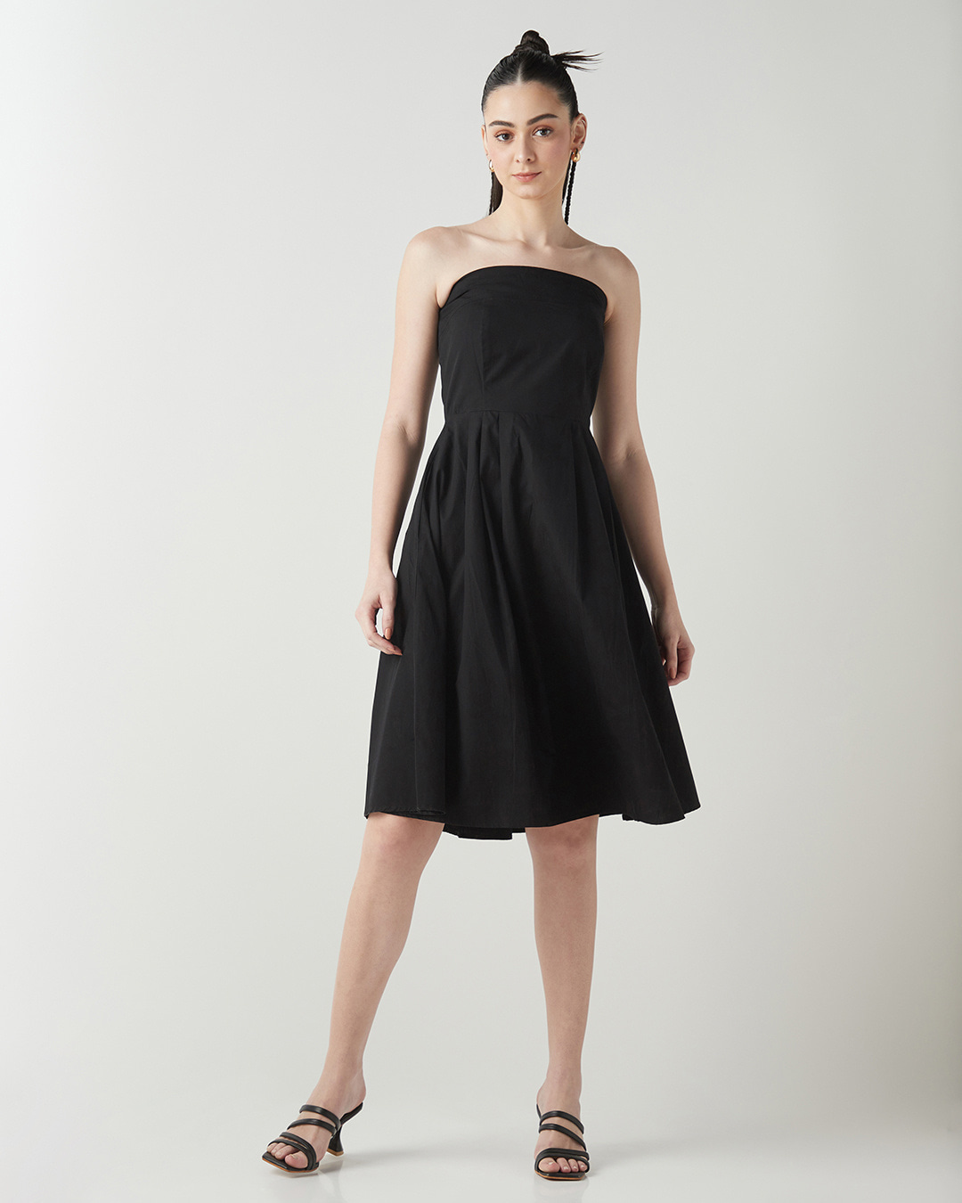 Shop Women's Black Midi Dress-Back