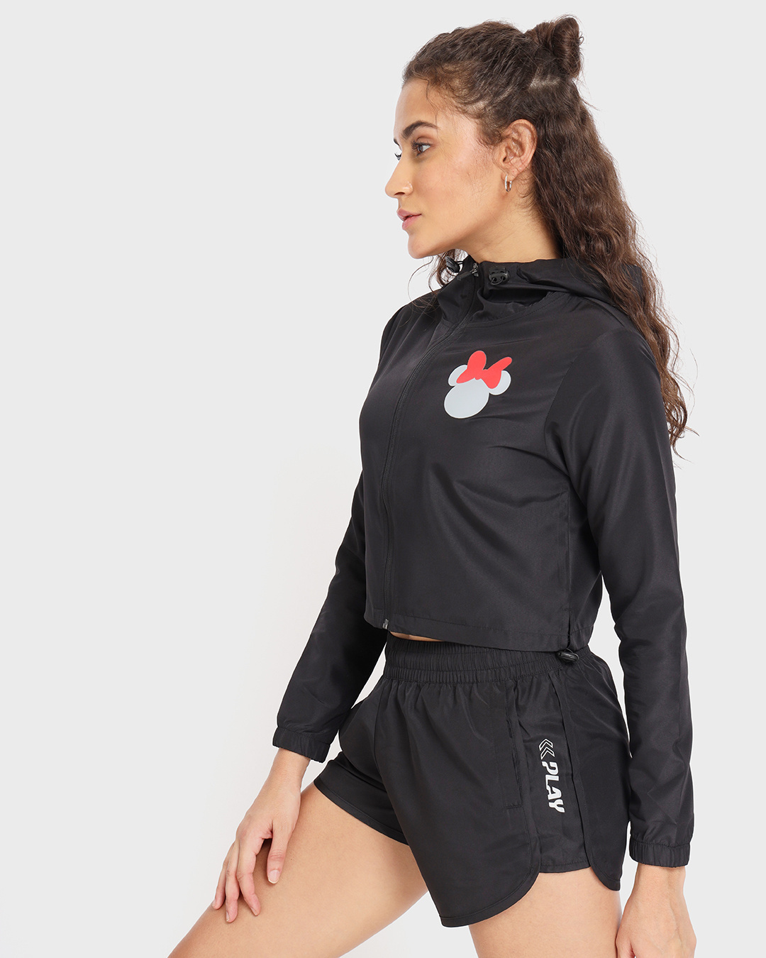 Shop Women's Black Minnie Training Jacket-Back
