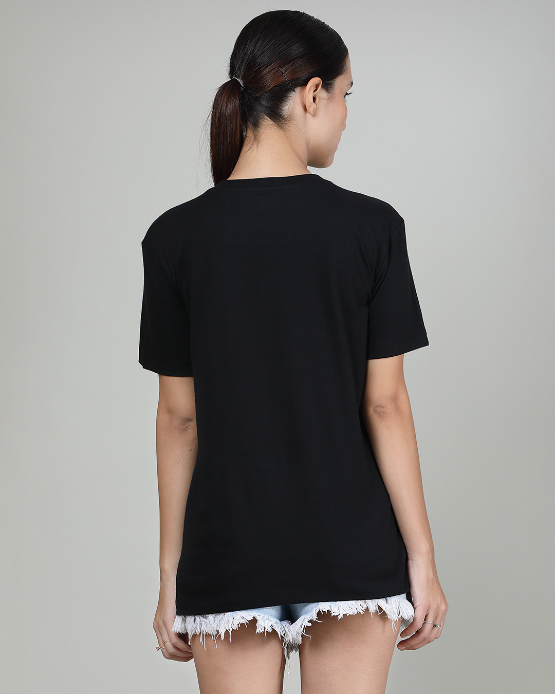 Shop Women's Black Moon Swing Graphic Printed T-shirt-Back