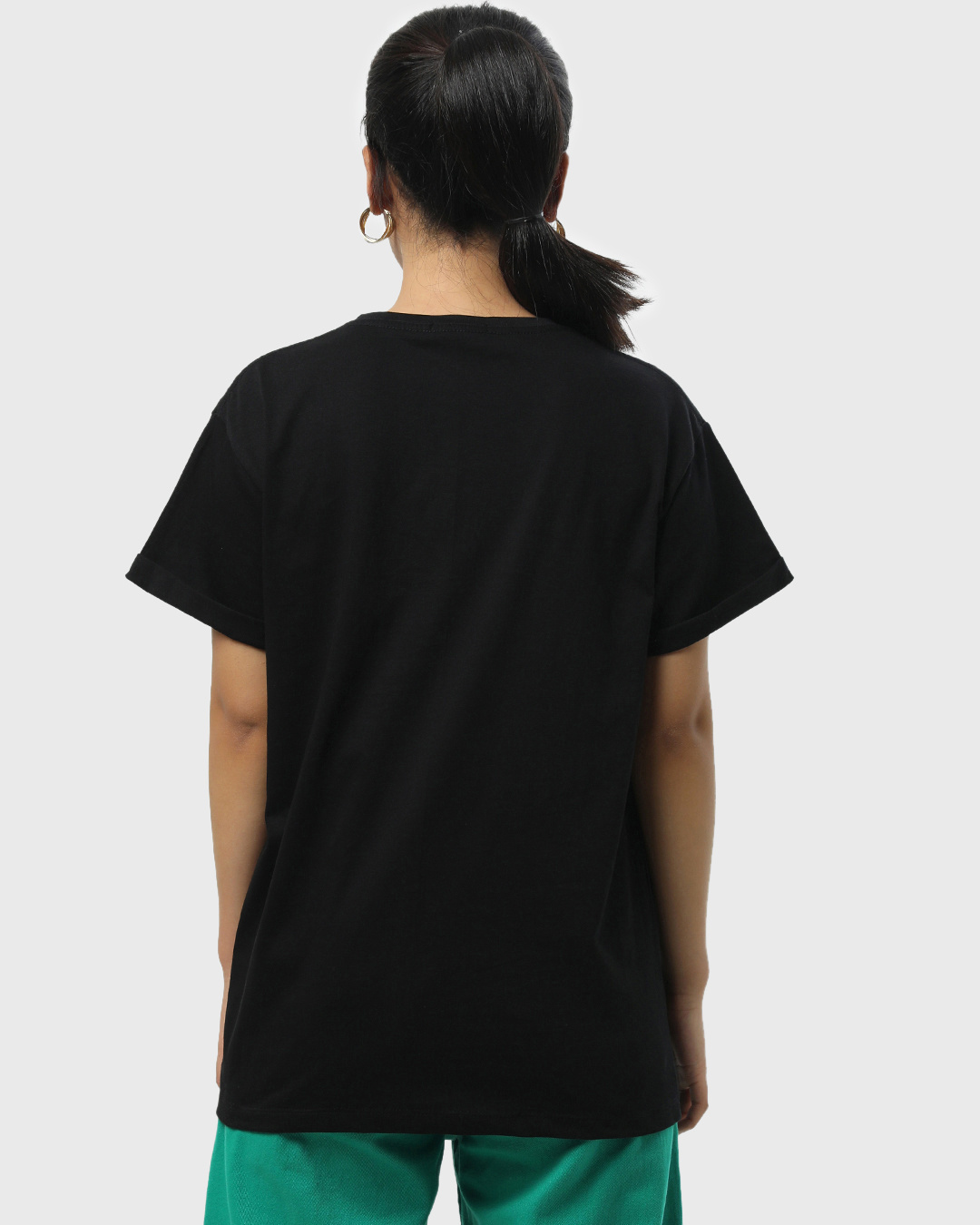 Shop Women's Black My Badass Tee Graphic Printed Boyfriend T-shirt-Back