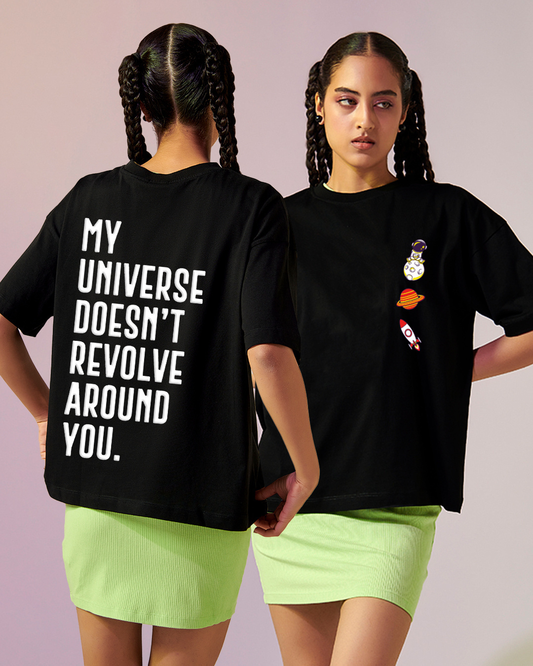 Buy Women's Black My Universe Doesn't Resolve Around You Typography ...